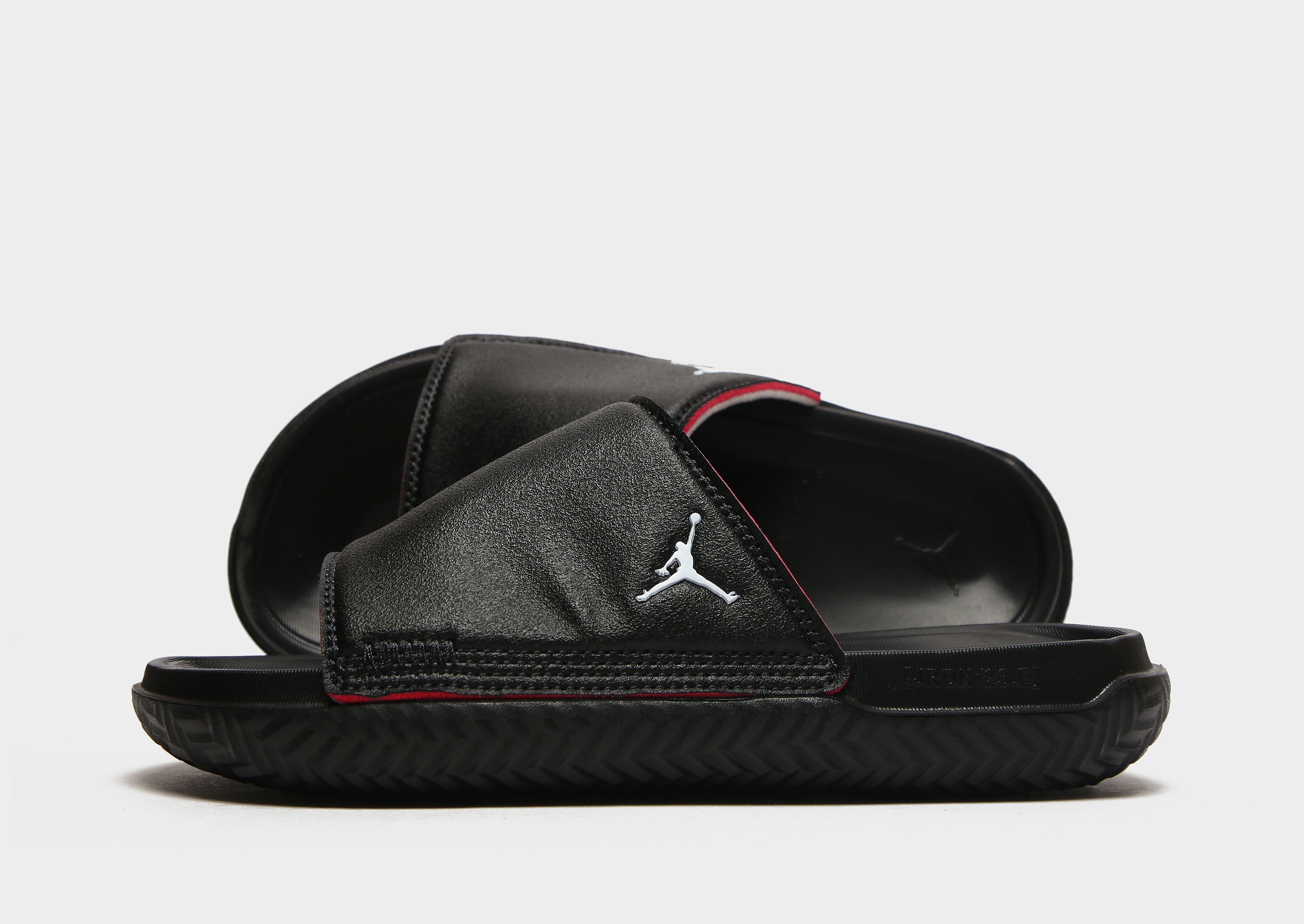 Jordan Play Slides Junior - Black/Photon Dust/Off-Noir/University Red - Kids, Black/Photon Dust/Off-Noir/University Red