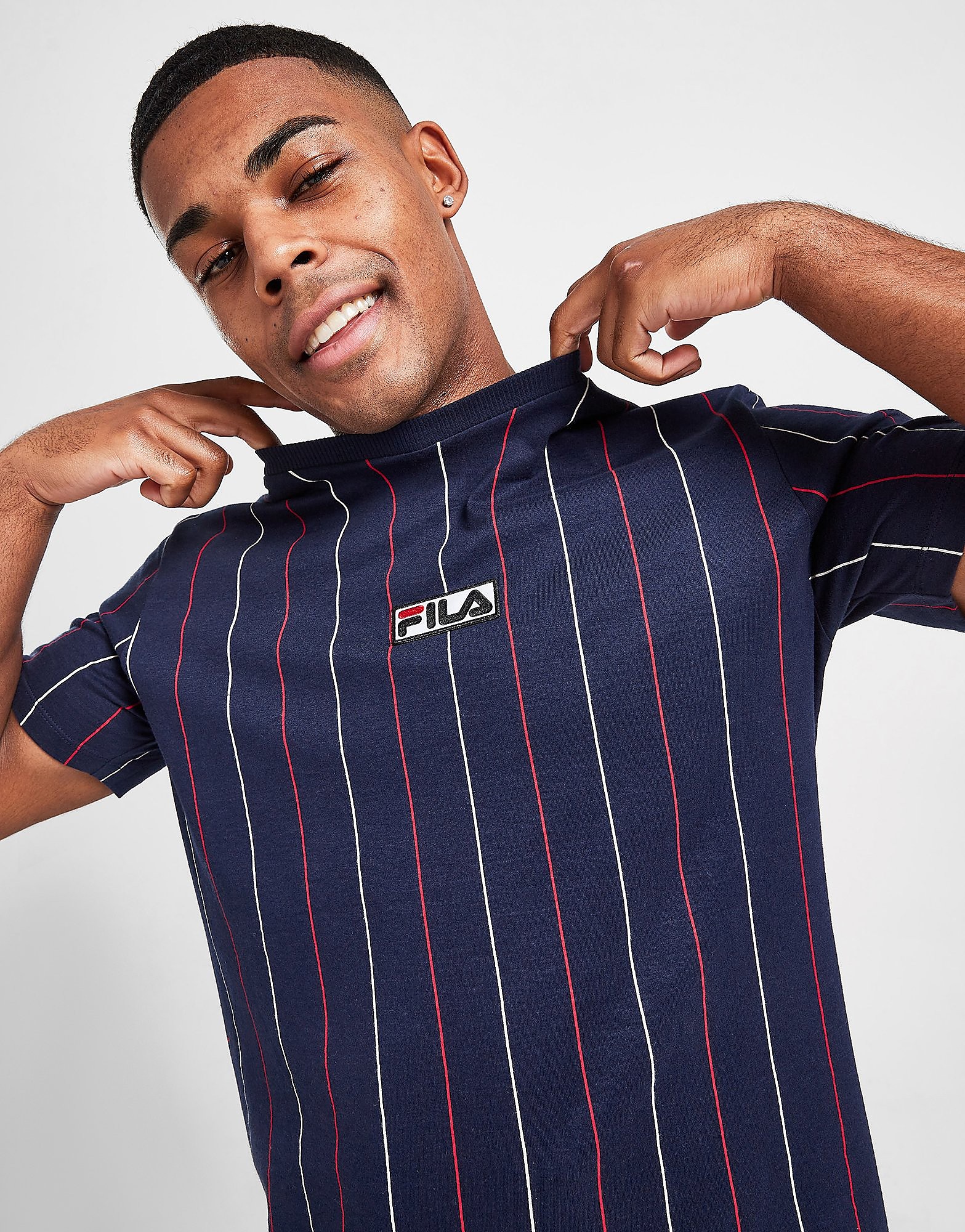 

Fila Reverend Stripe T-Shirt - Only at JD - Blue, Blue