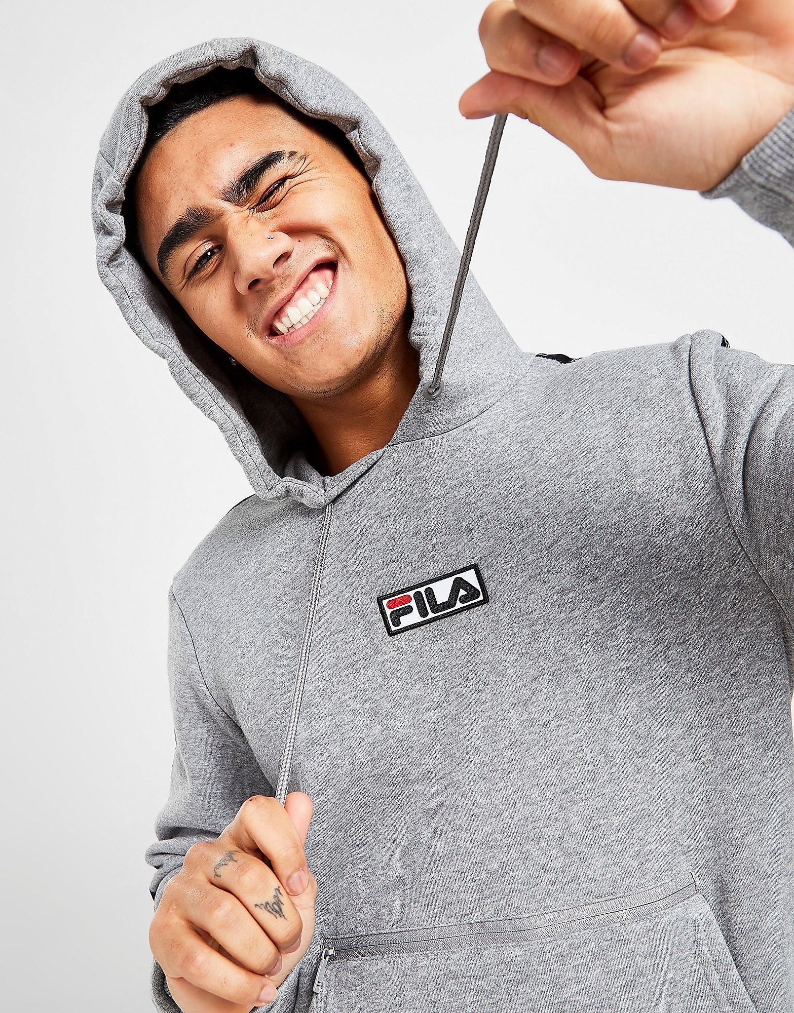 

Fila Abate Tape Hoodie - Grey - Mens, Grey
