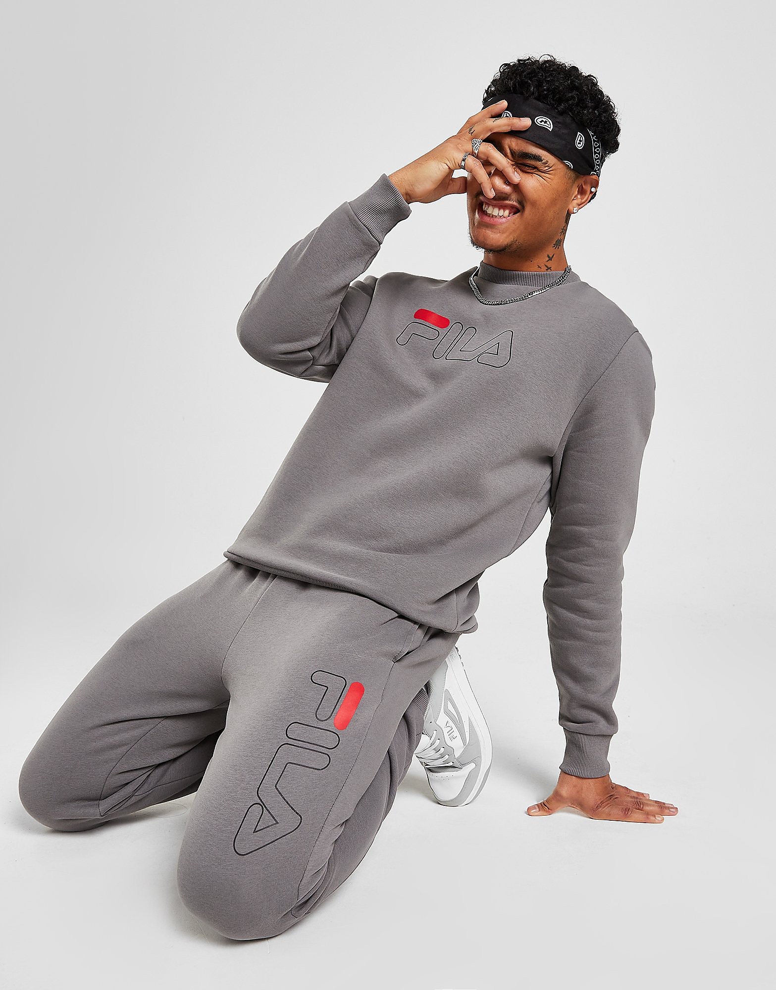 

Fila Elijah Crew Tracksuit - Grey - Mens, Grey