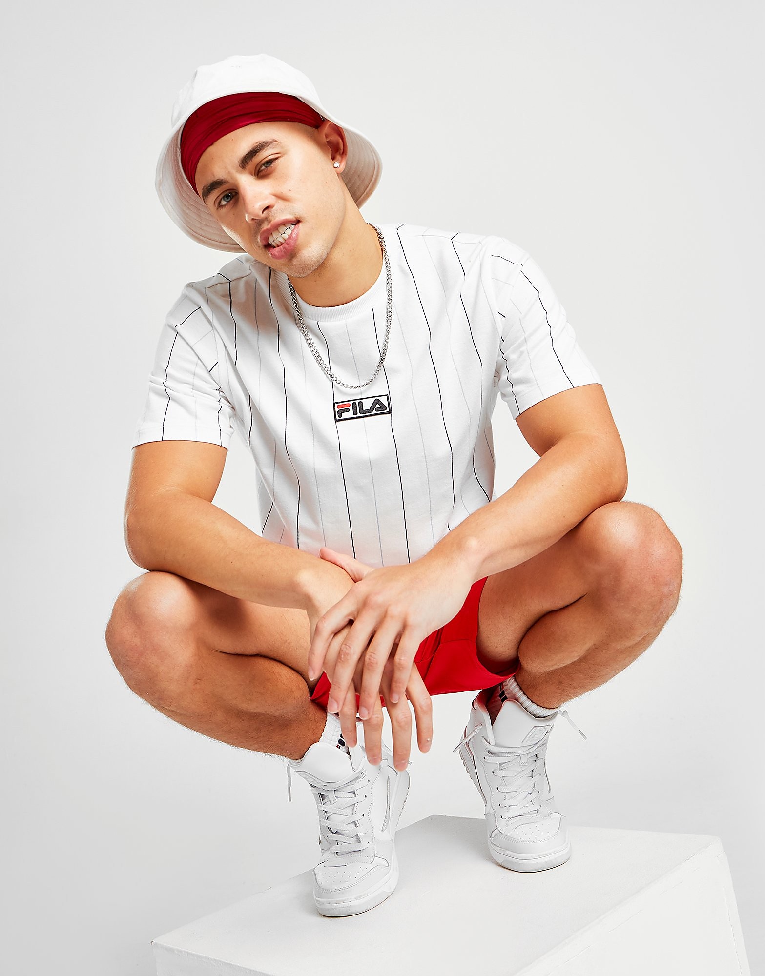 

Fila Reverend Stripe T-Shirt - White - Mens, White