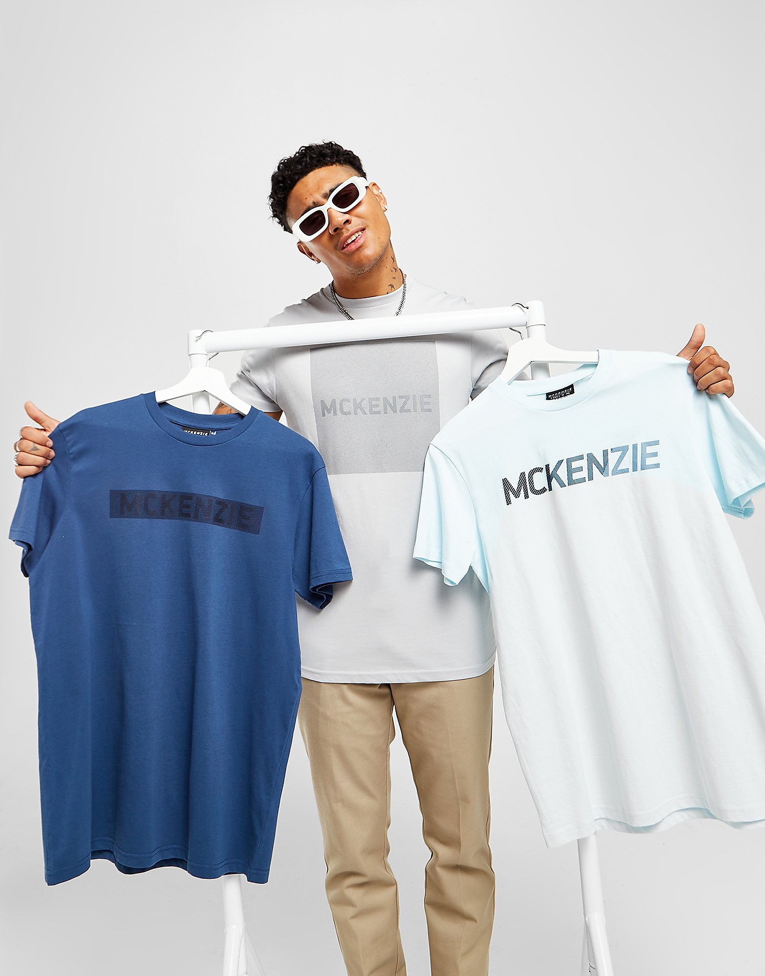 McKenzie 3-Pack Frost T-Shirts - Only at JD - Blue/Grey - Mens, Blue/Grey