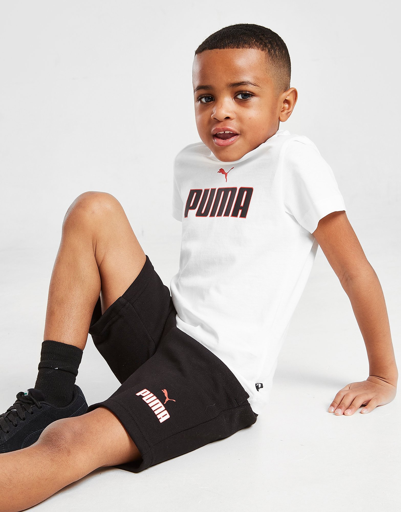 

Puma Core T-Shirt/Shorts Set Children - White - Kids, White