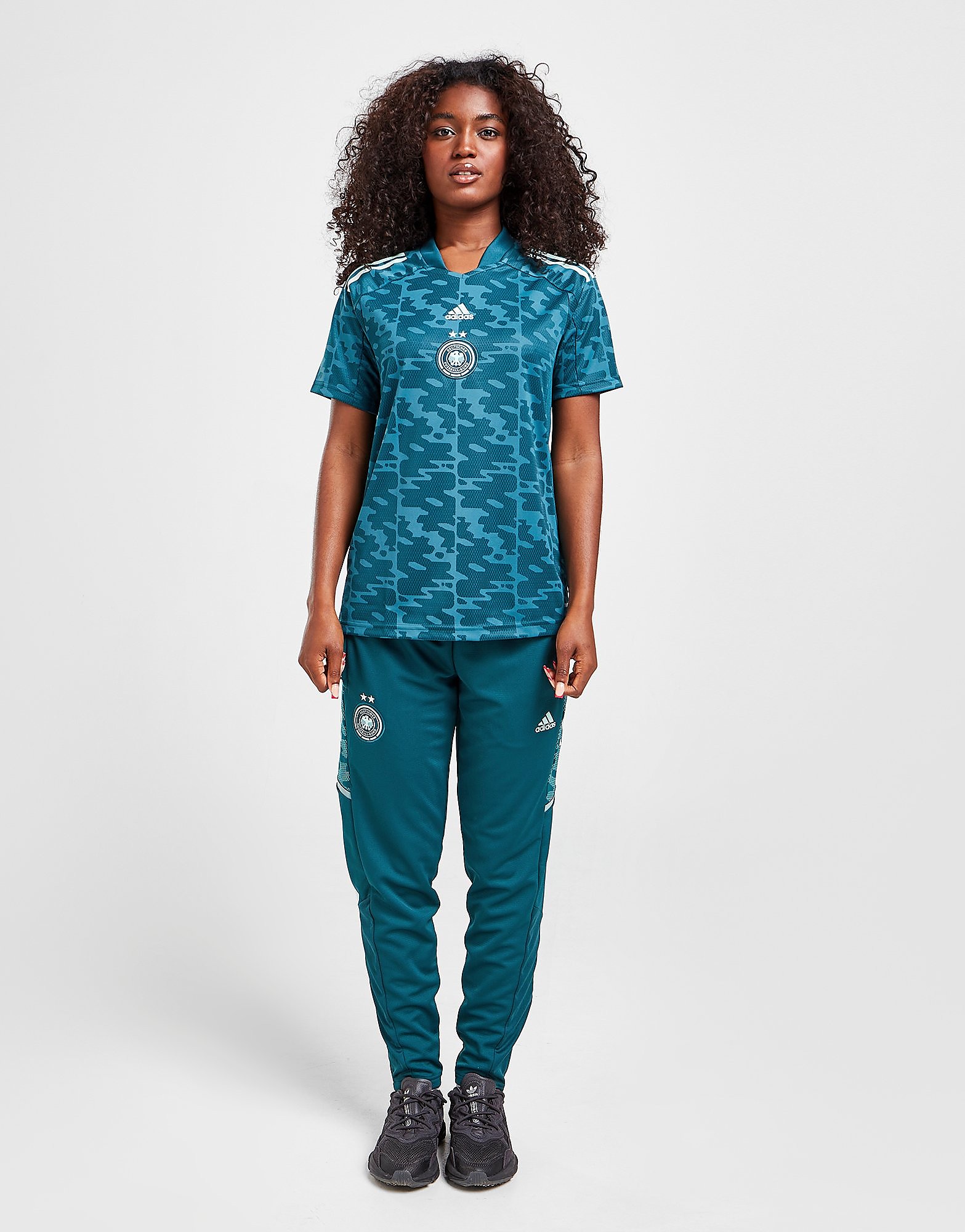 

adidas Germany Training Track Pants - Mystery Green / Clear Mint - Womens, Mystery Green / Clear Mint