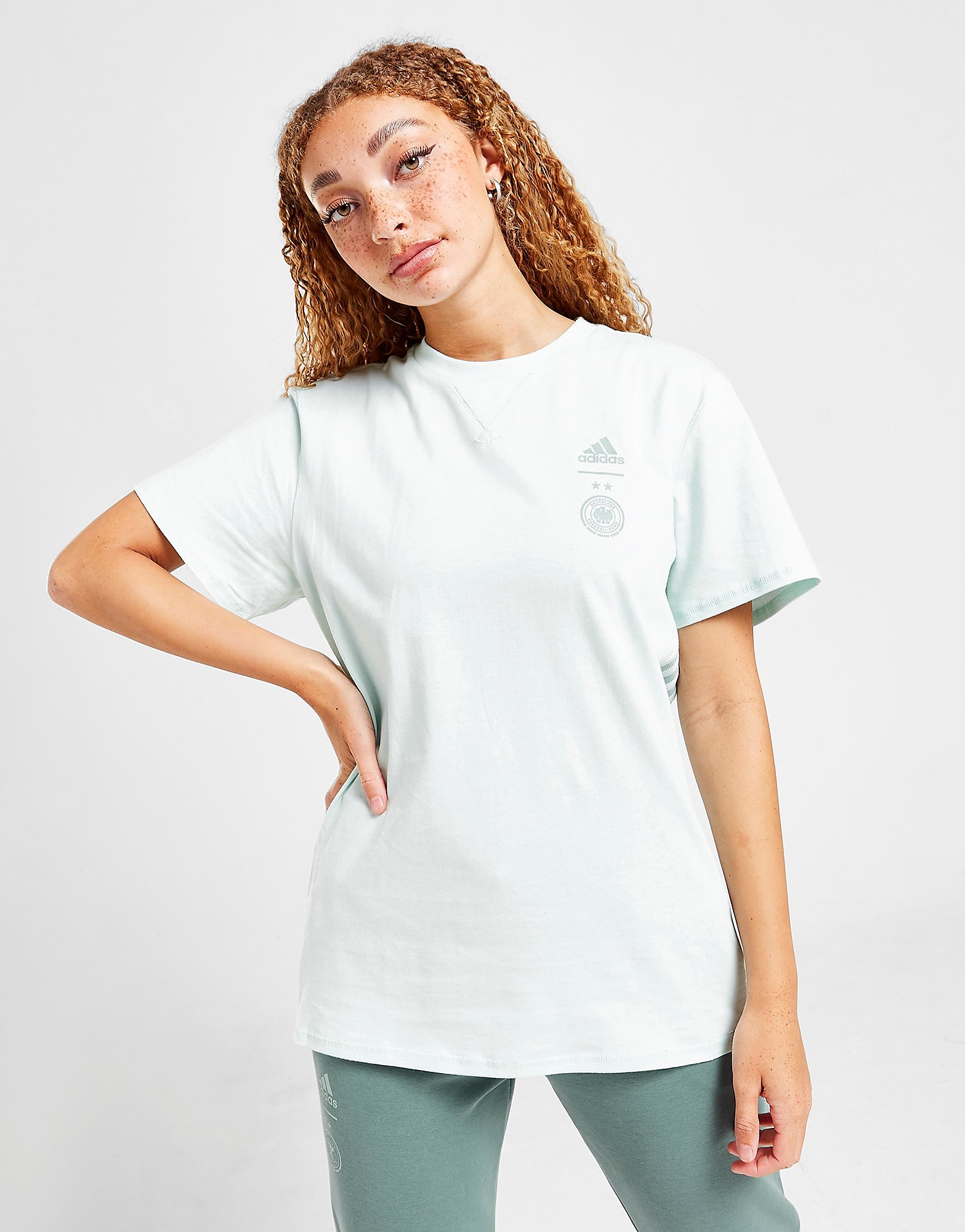 

adidas Germany Travel T-Shirt - Ice Mint / Shock Mint / Hazy Emerald - Womens, Ice Mint / Shock Mint / Hazy Emerald