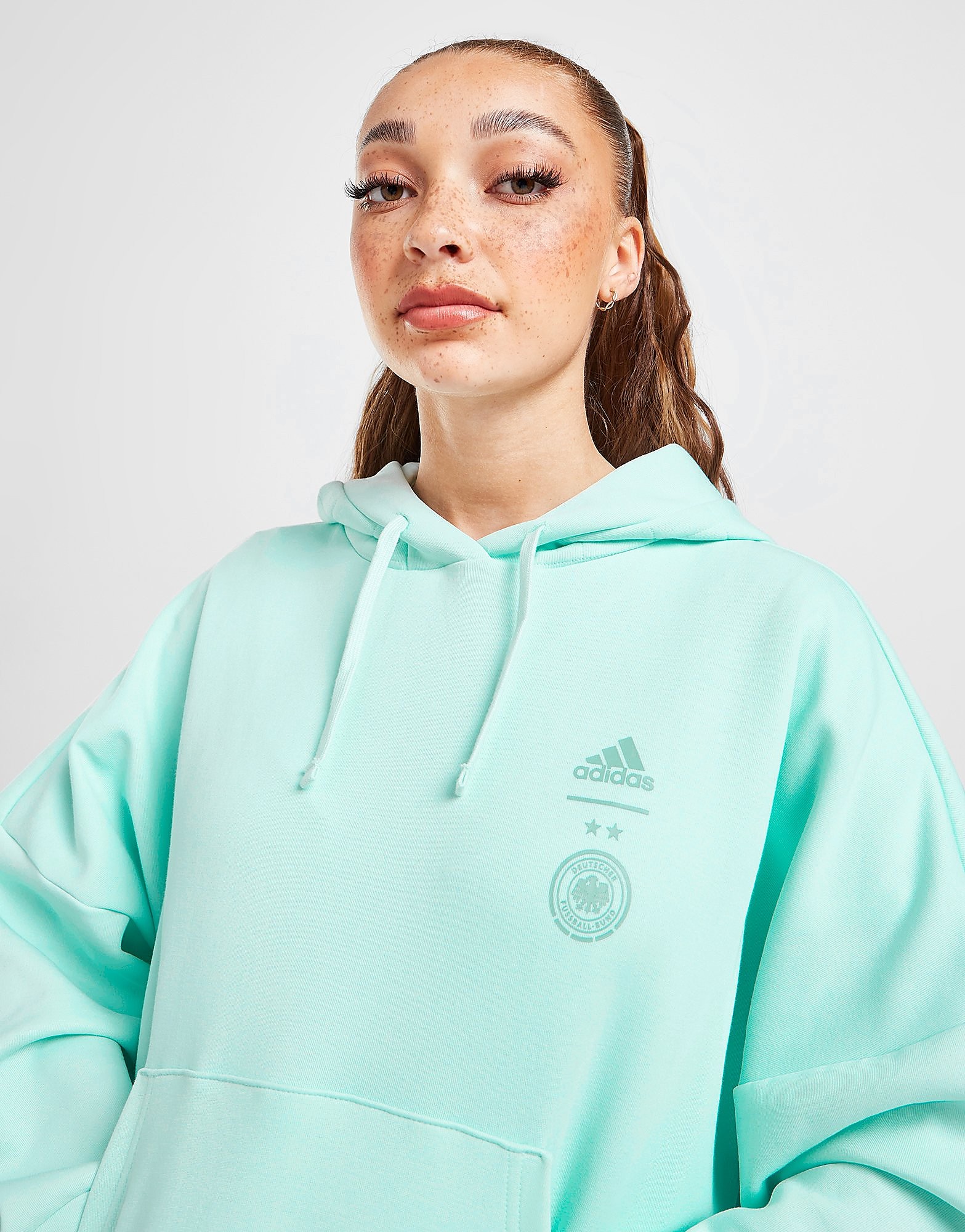 

adidas Germany Travel Hoodie - Ice Mint / Shock Mint / Hazy Emerald - Womens, Ice Mint / Shock Mint / Hazy Emerald
