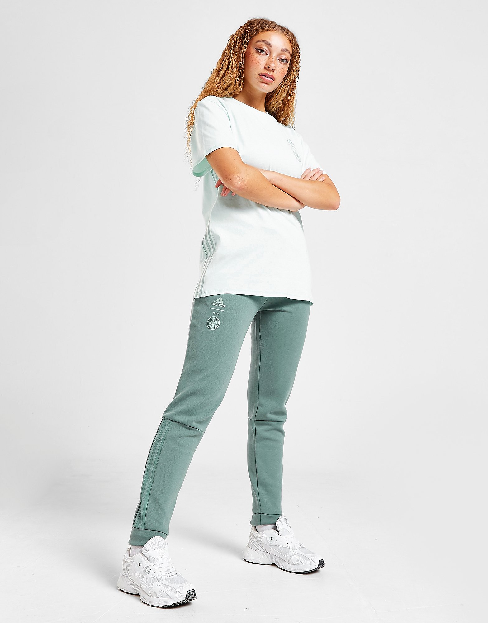 

adidas Germany Travel Joggers - Hazy Emerald / Shock Mint / Ice Mint - Womens, Hazy Emerald / Shock Mint / Ice Mint