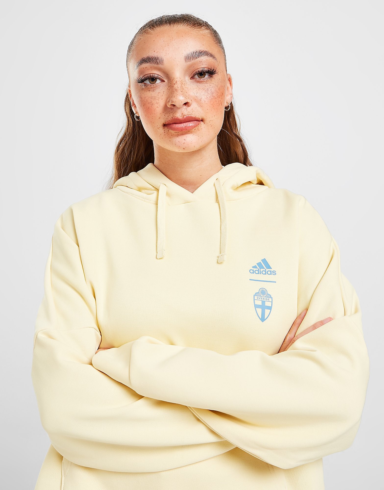 

adidas Sweden Travel Hoodie - Easy Yellow / Shock Cyan / Team Navy - Womens, Easy Yellow / Shock Cyan / Team Navy