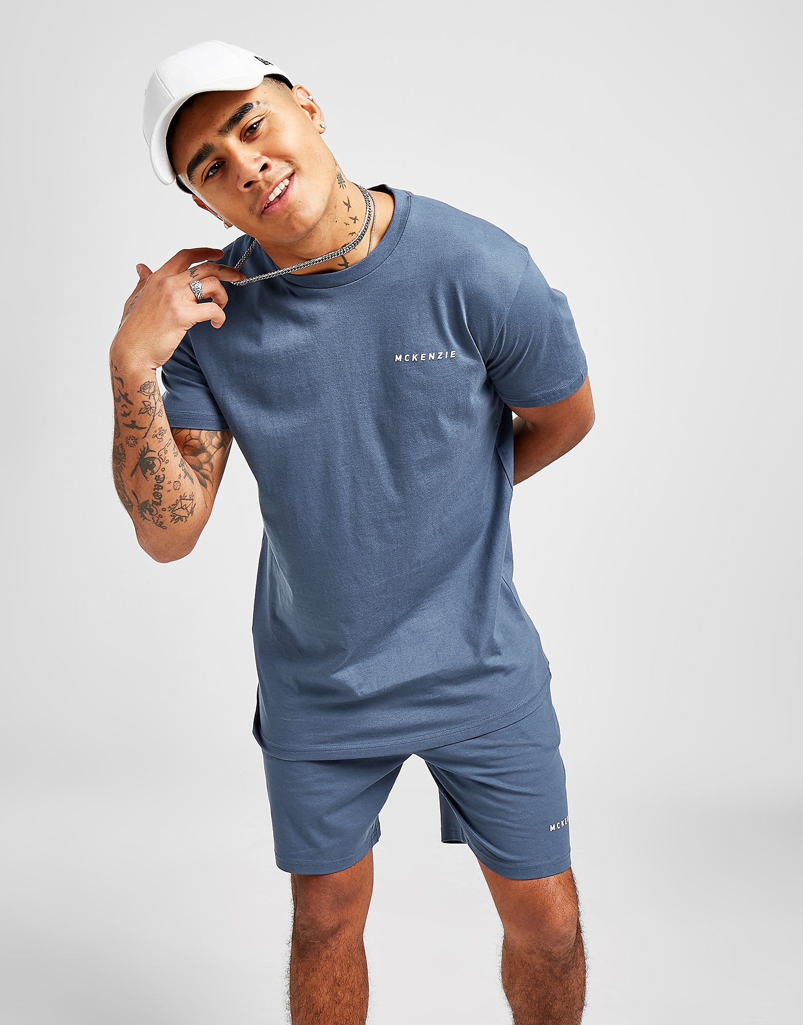 

McKenzie Essentials Lounge T-Shirt/Shorts Set - Only at JD - Blue - Mens, Blue
