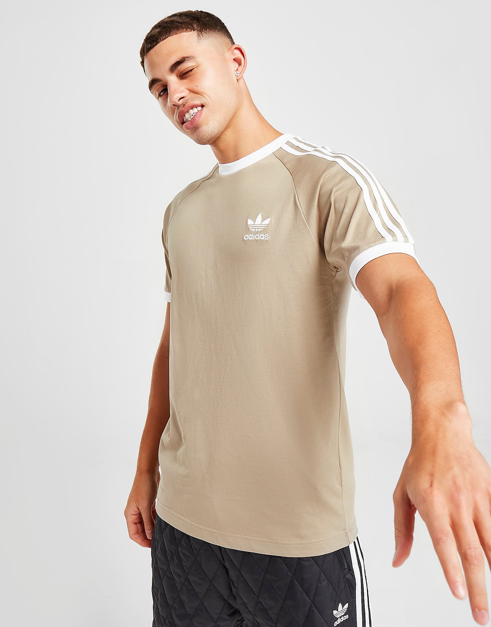 

adidas Originals 3-Stripes California Short Sleeve T-Shirt - Only at JD - Brown, Brown