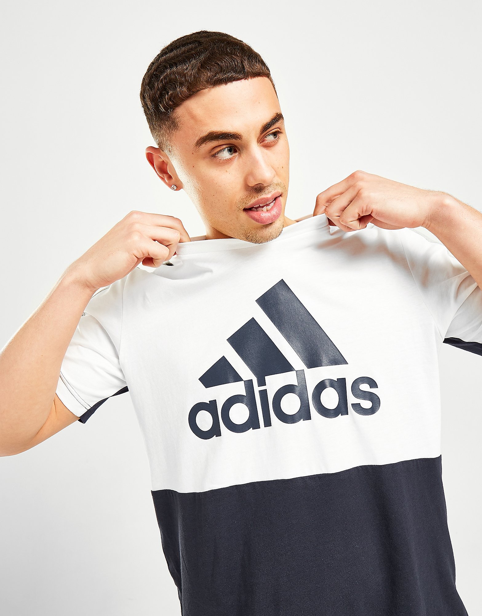 

adidas Colour Block T-Shirt - White / Legend Ink, White / Legend Ink