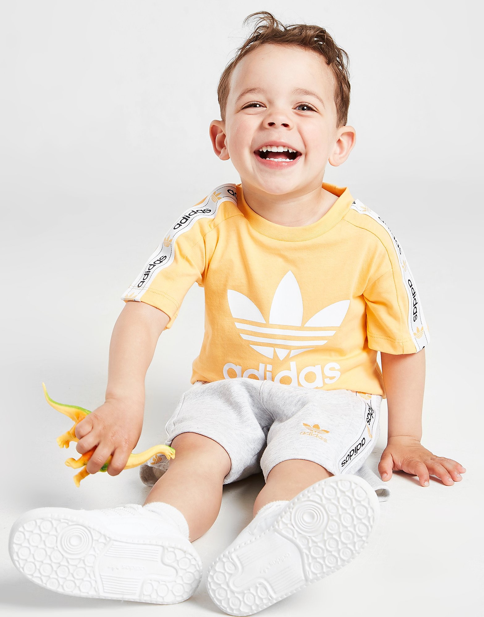 

adidas Originals Tape T-Shirt/Shorts Set Infant - Only at JD - Orange - Kids, Orange