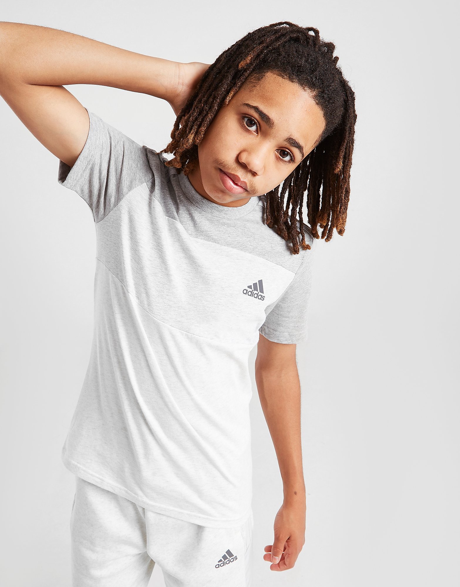 

adidas Originals Tri-Block Tech T-Shirt Junior - Only at JD - Grey - Kids, Grey