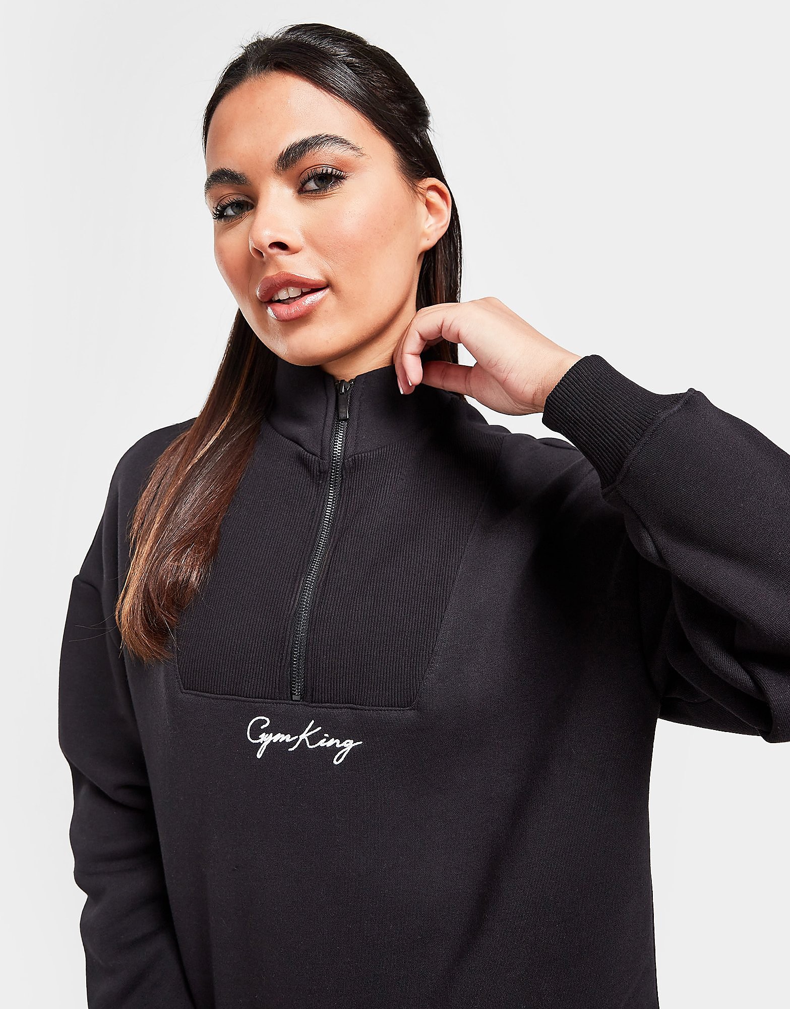 

Gym King Impact 1/4 Zip Fleece Top - Black - Womens, Black