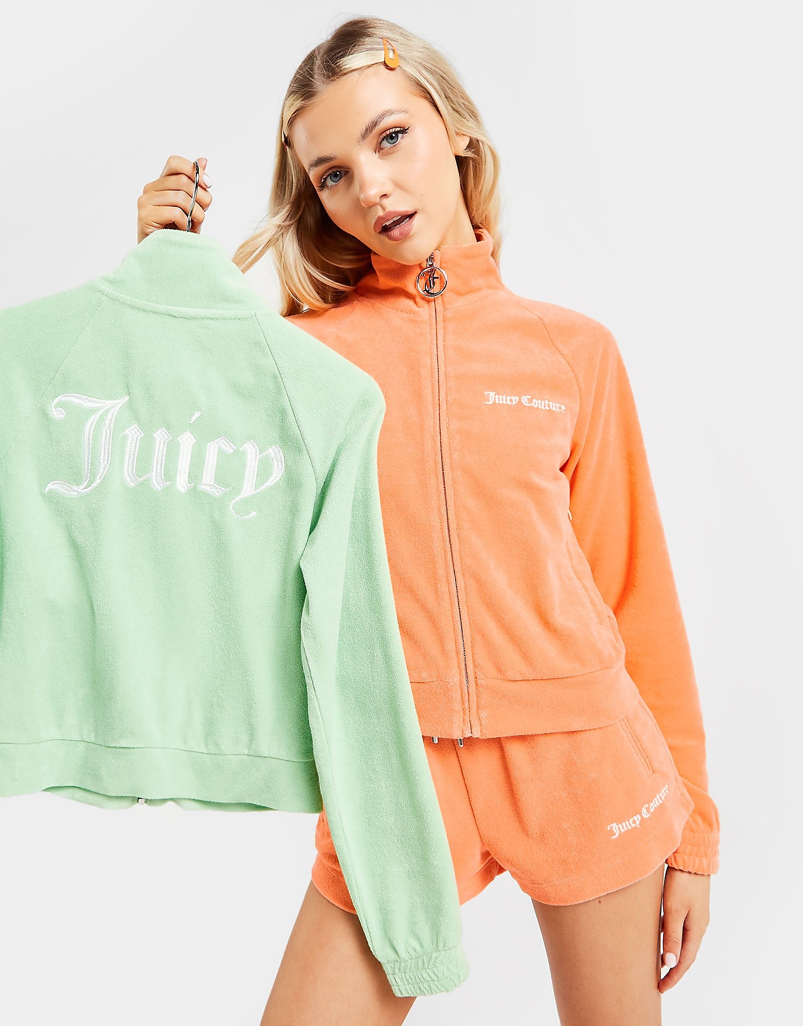 

JUICY COUTURE Embroidered Towel Track Top - Only at JD - Orange - Womens, Orange