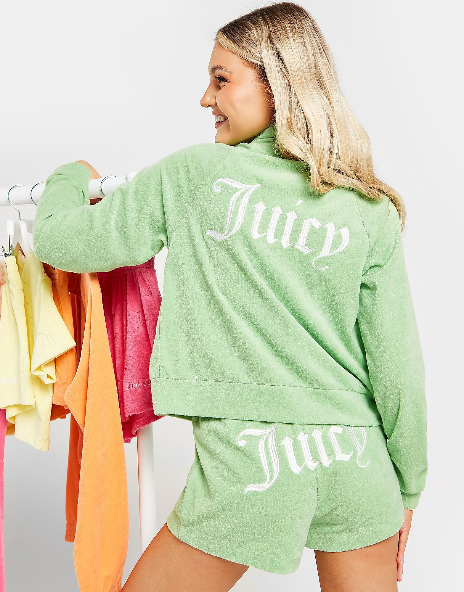 

JUICY COUTURE Embroidered Towel Track Top - Only at JD - Green - Womens, Green