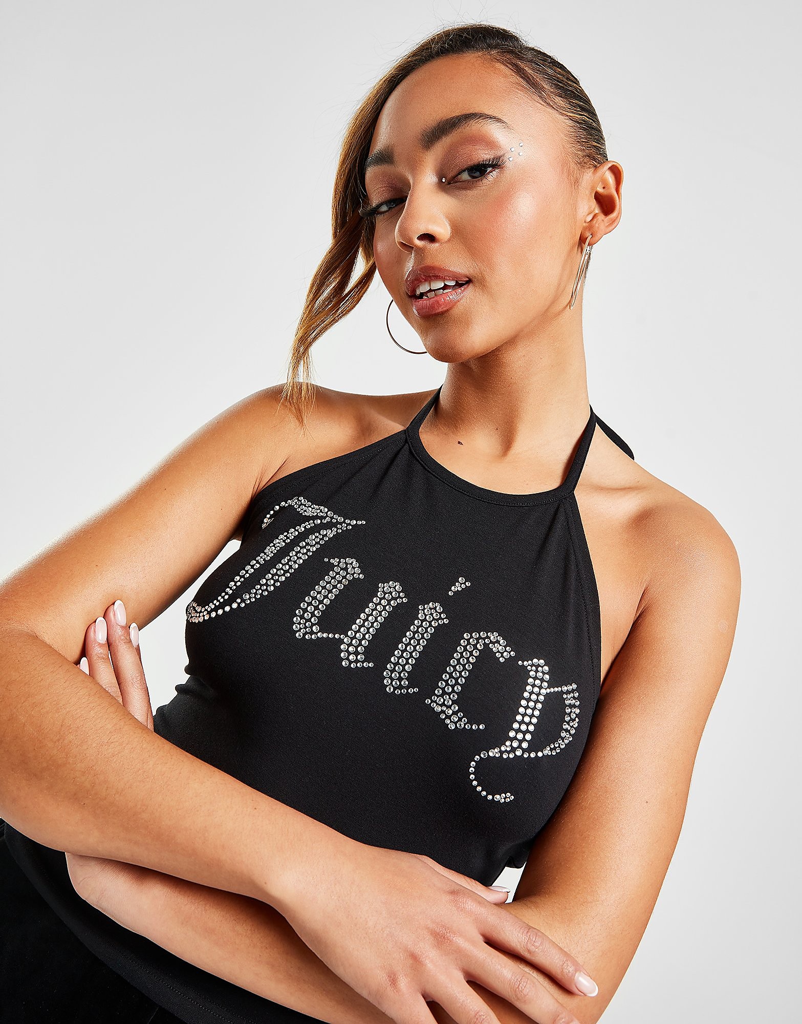 

JUICY COUTURE Diamante Halter Top - Only at JD - Black - Womens, Black