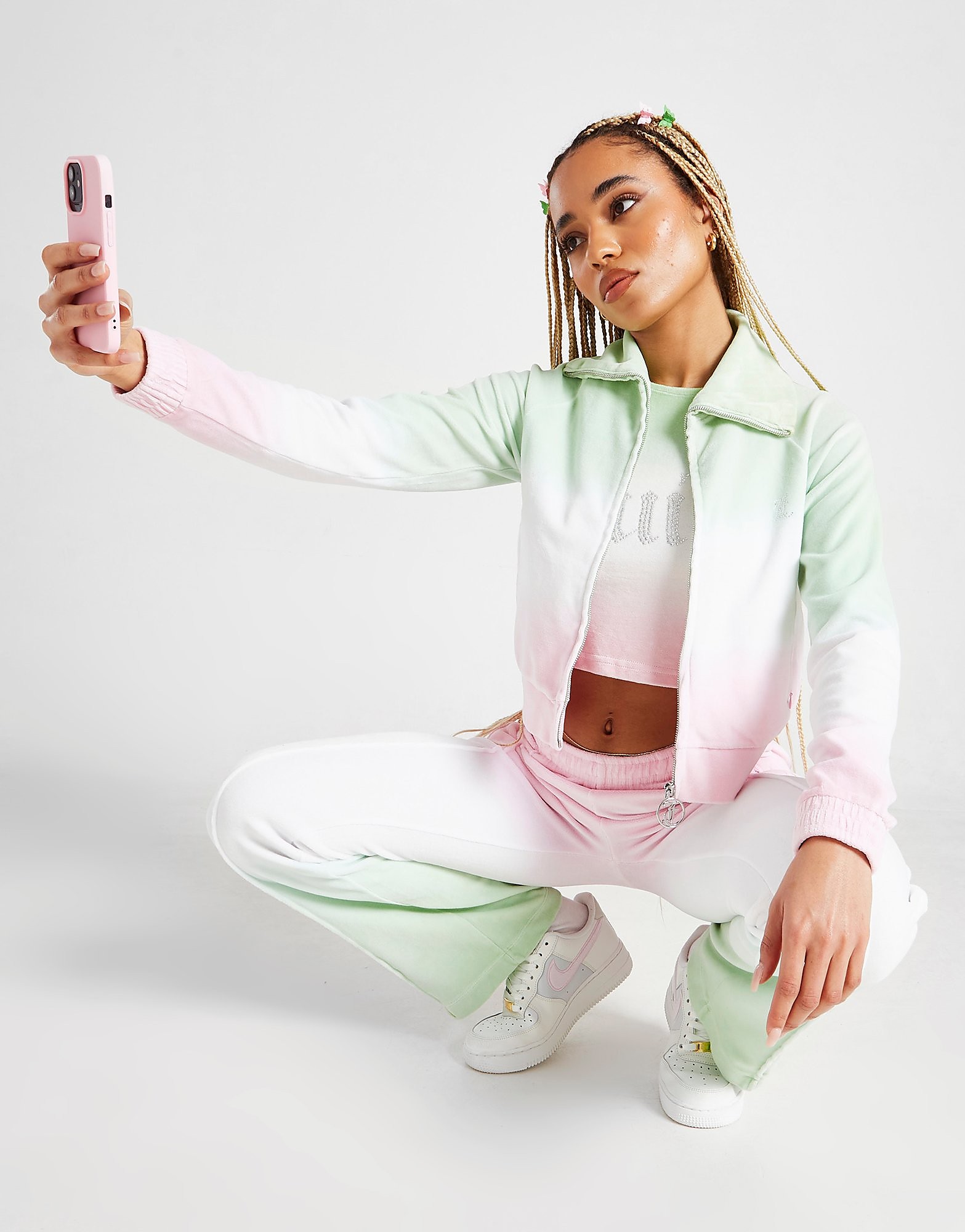 

JUICY COUTURE Fade Velour Track Top - Pink - Womens, Pink