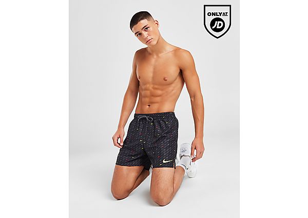 Nike All Over Print Swim Shorts, Black