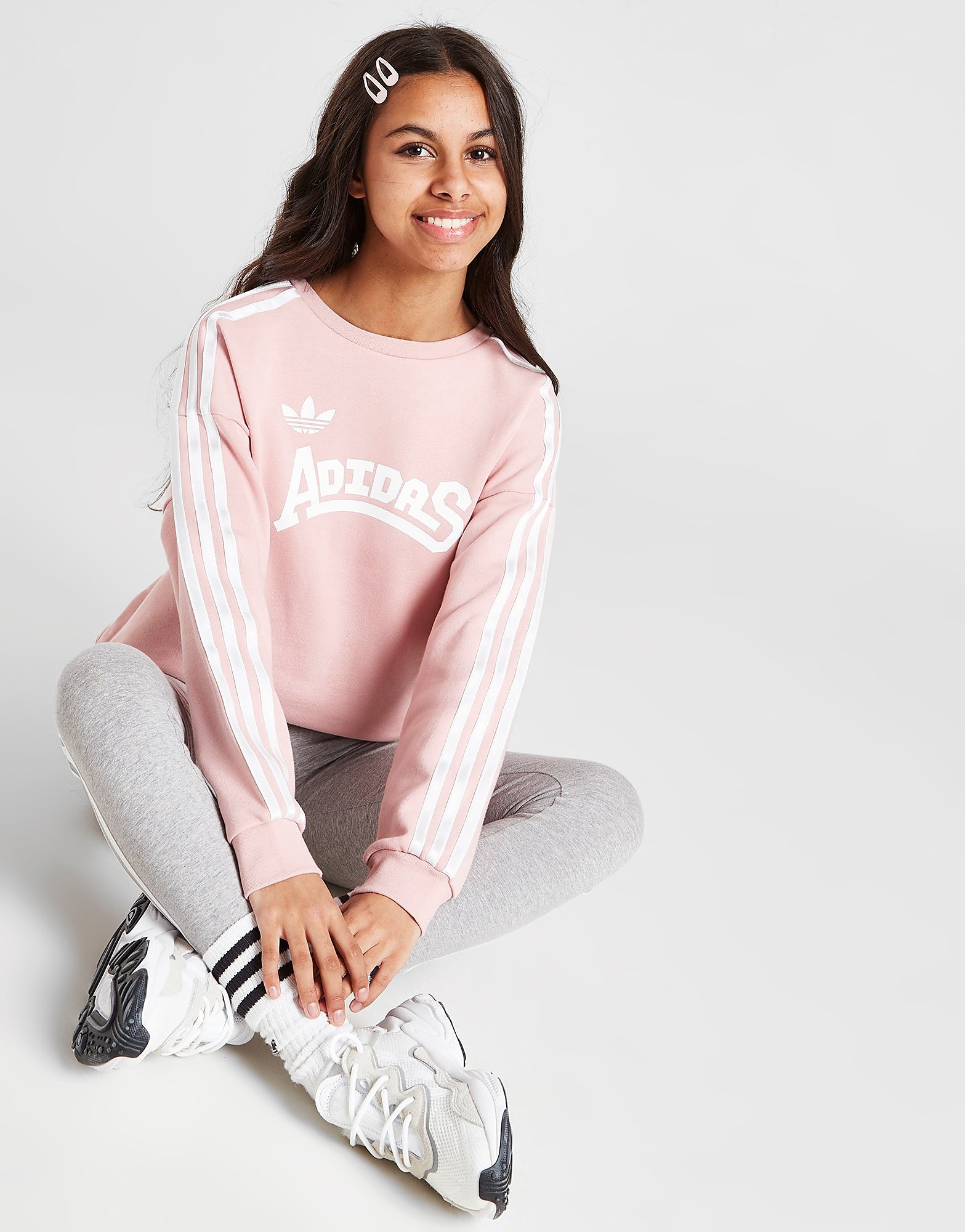 

adidas Originals Girls' Graphic Crew Sweatshirt Junior - Pink - Kids, Pink