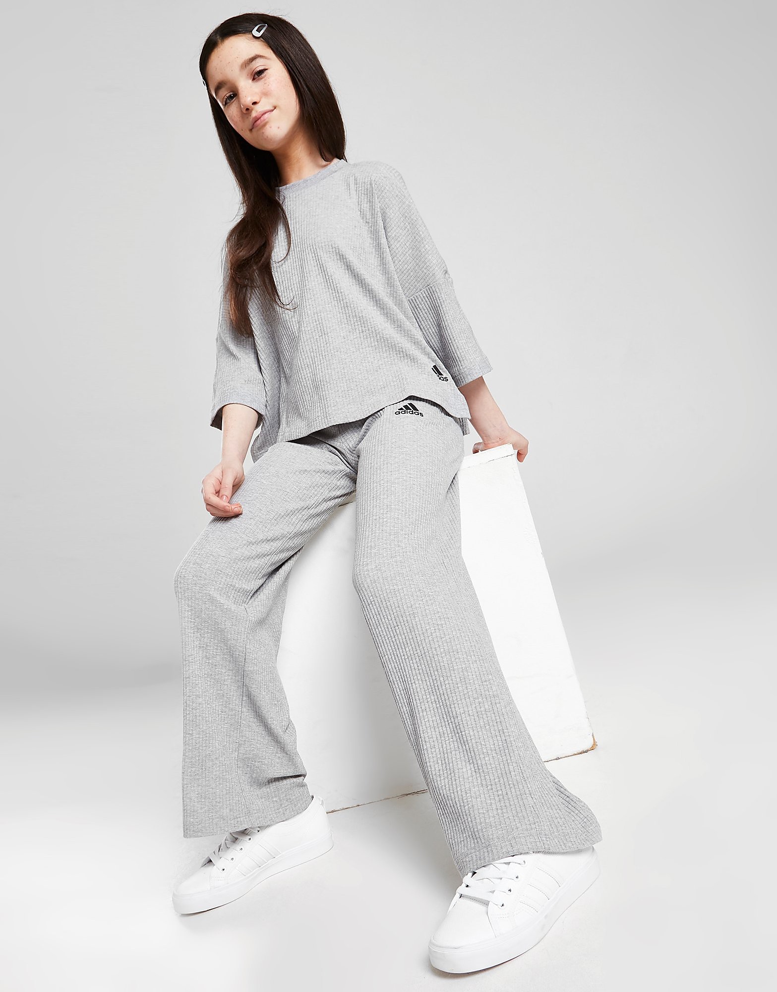 

adidas Girls' Yoga Joggers Junior - Grey - Kids, Grey