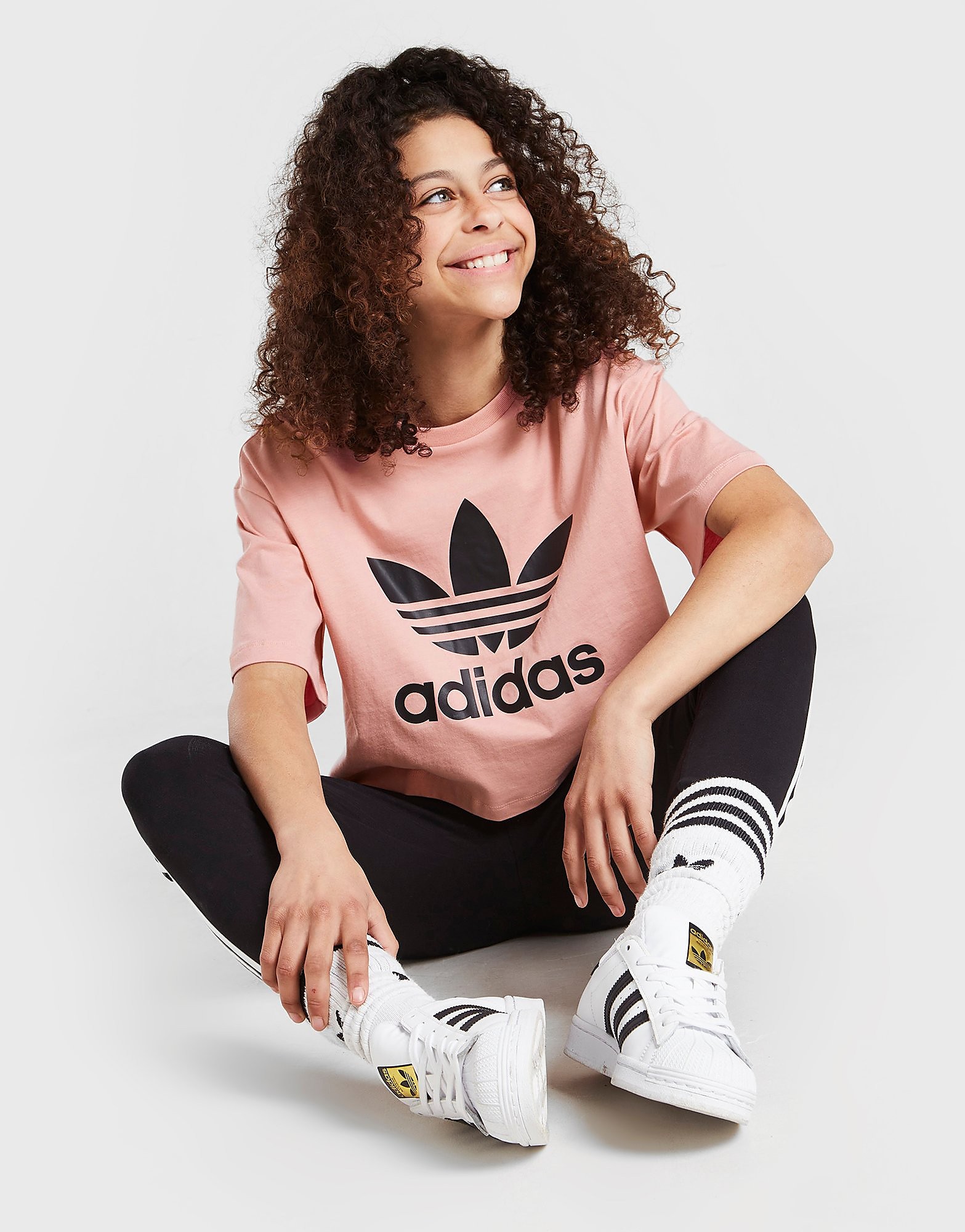 

adidas Originals Girls' Trefoil Crop T-Shirt Junior - Pink - Kids, Pink
