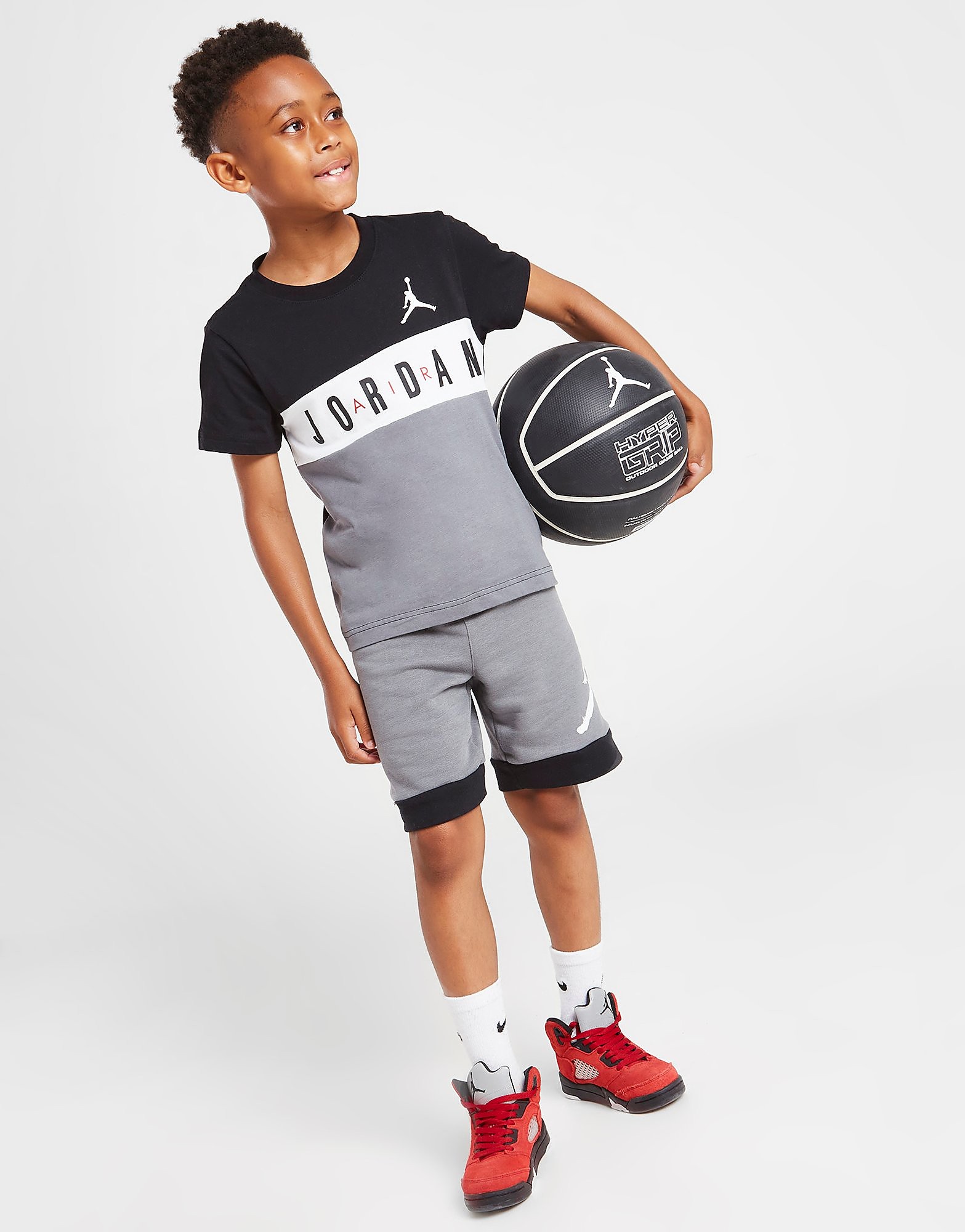 Jordan T-shirt/Shorts Set Barn - Only at JD, Grå