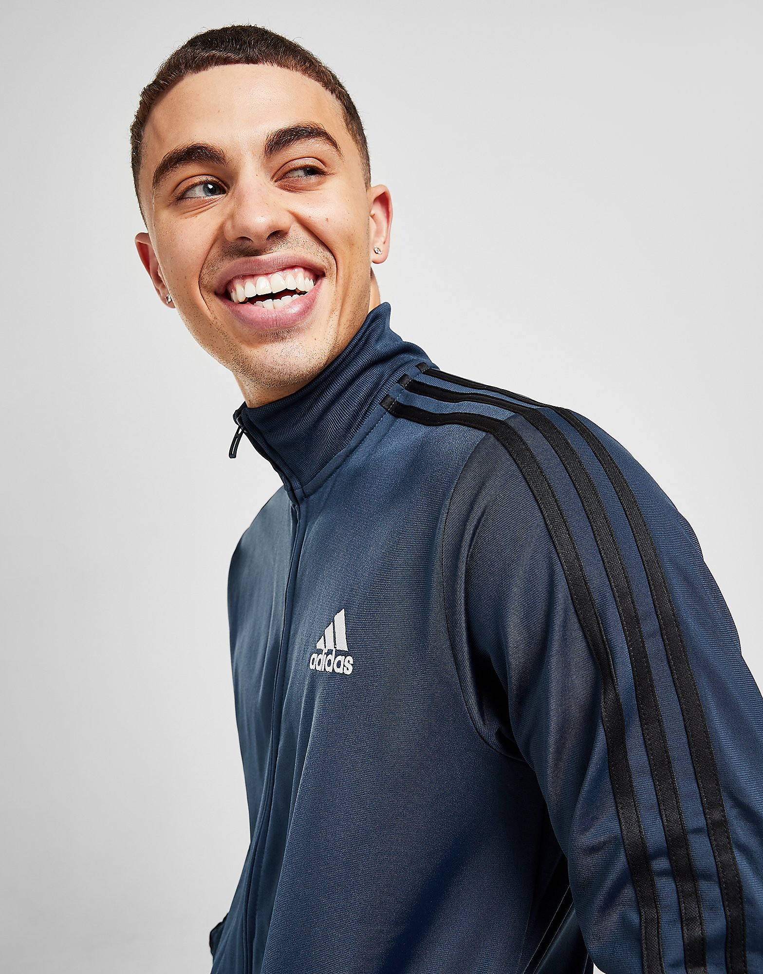 adidas Badge Of Sport 3-Stripes Poly Track Top - Only at JD - Blue - Mens, Blue