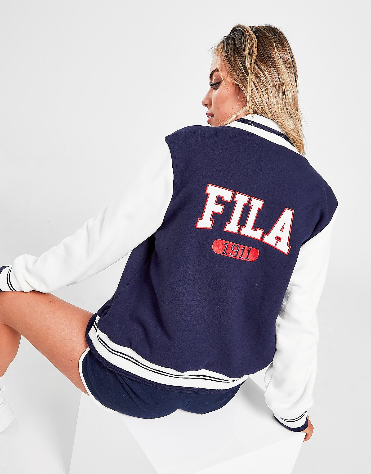 

Fila Embroidered Varsity Jacket - Only at JD - Navy - Womens, Navy