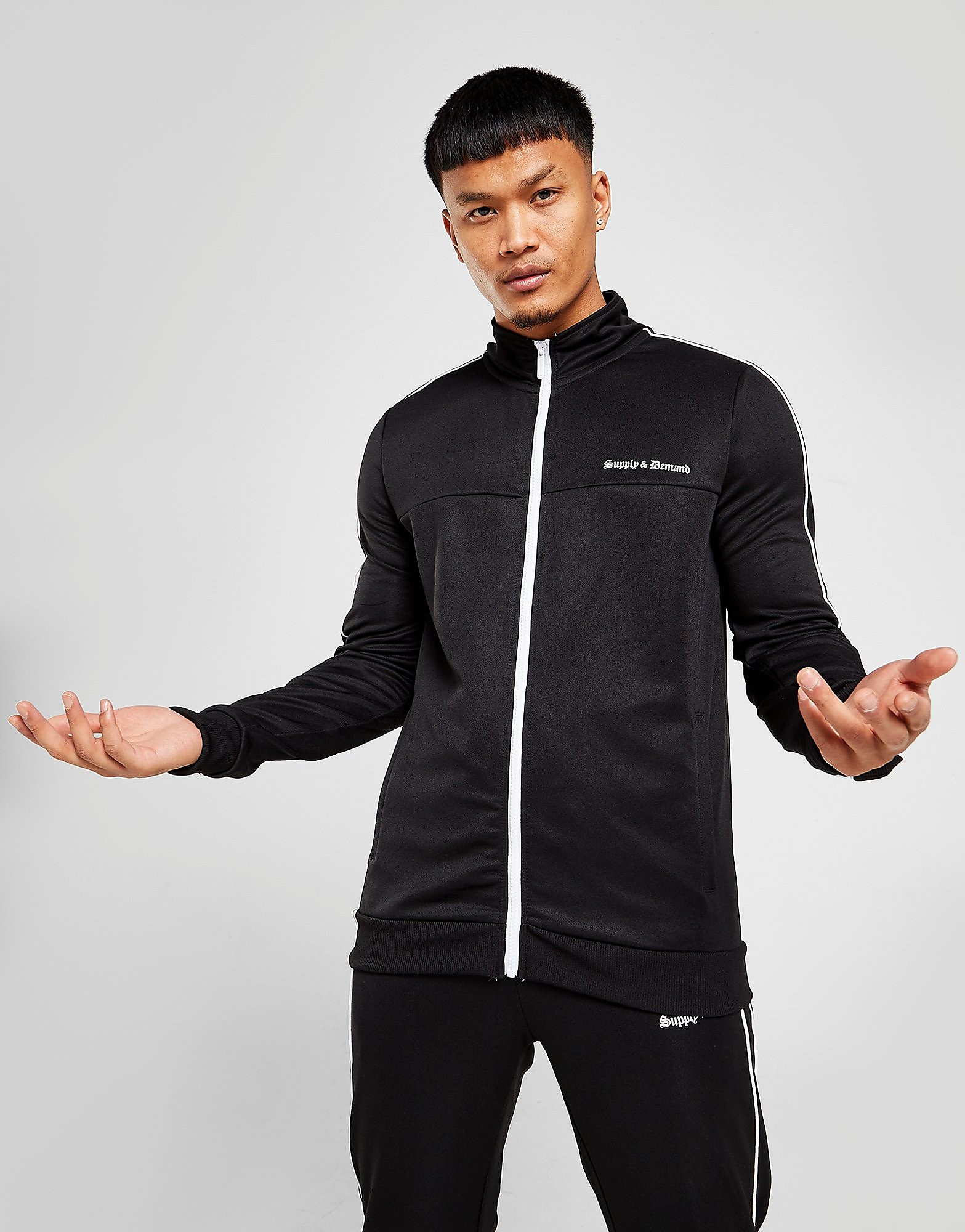Supply & Demand Retro Track Top - Black - Mens, Black