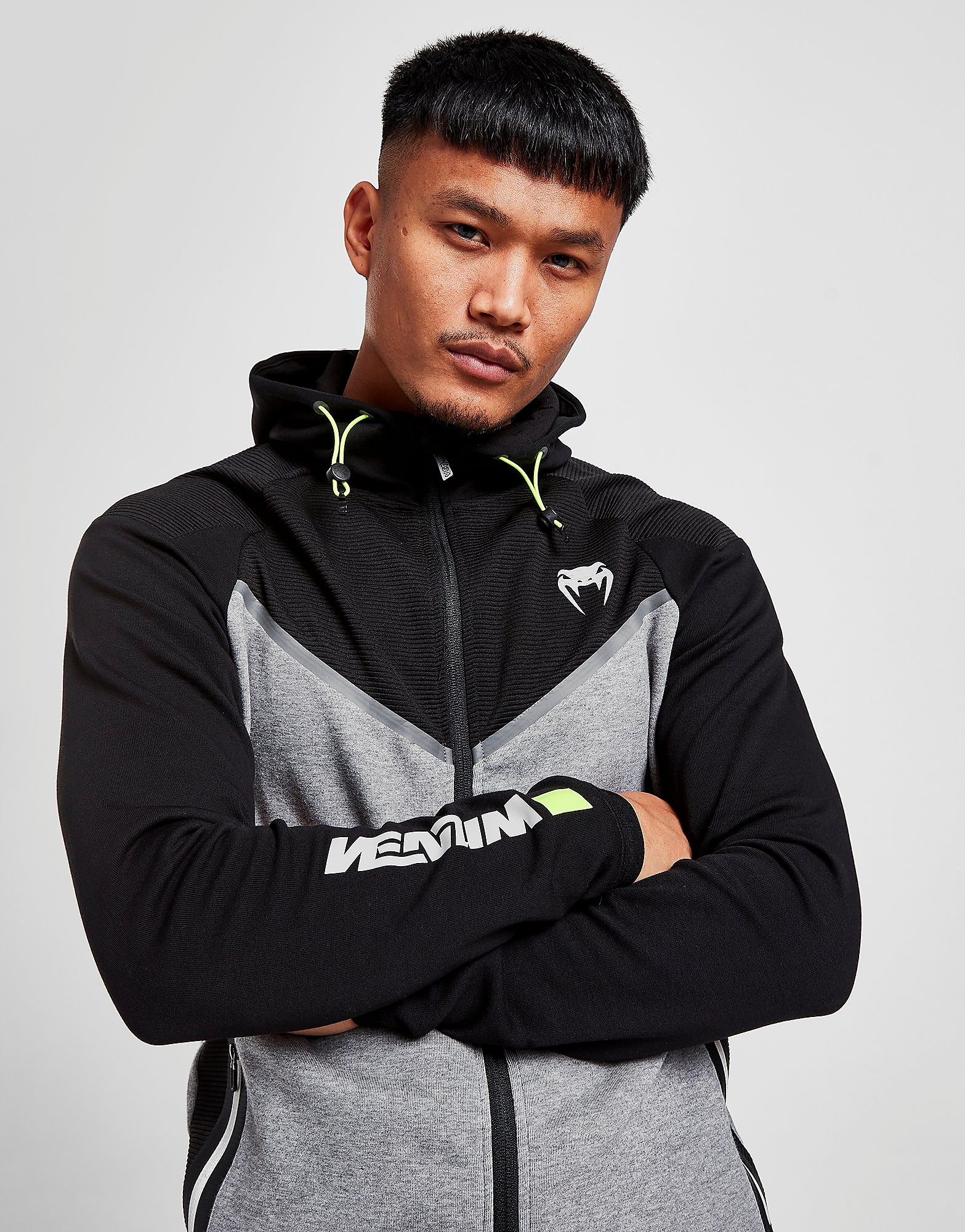 

Venum Laser X Connect Full Zip Hoodie - Grey/Black - Mens, Grey/Black