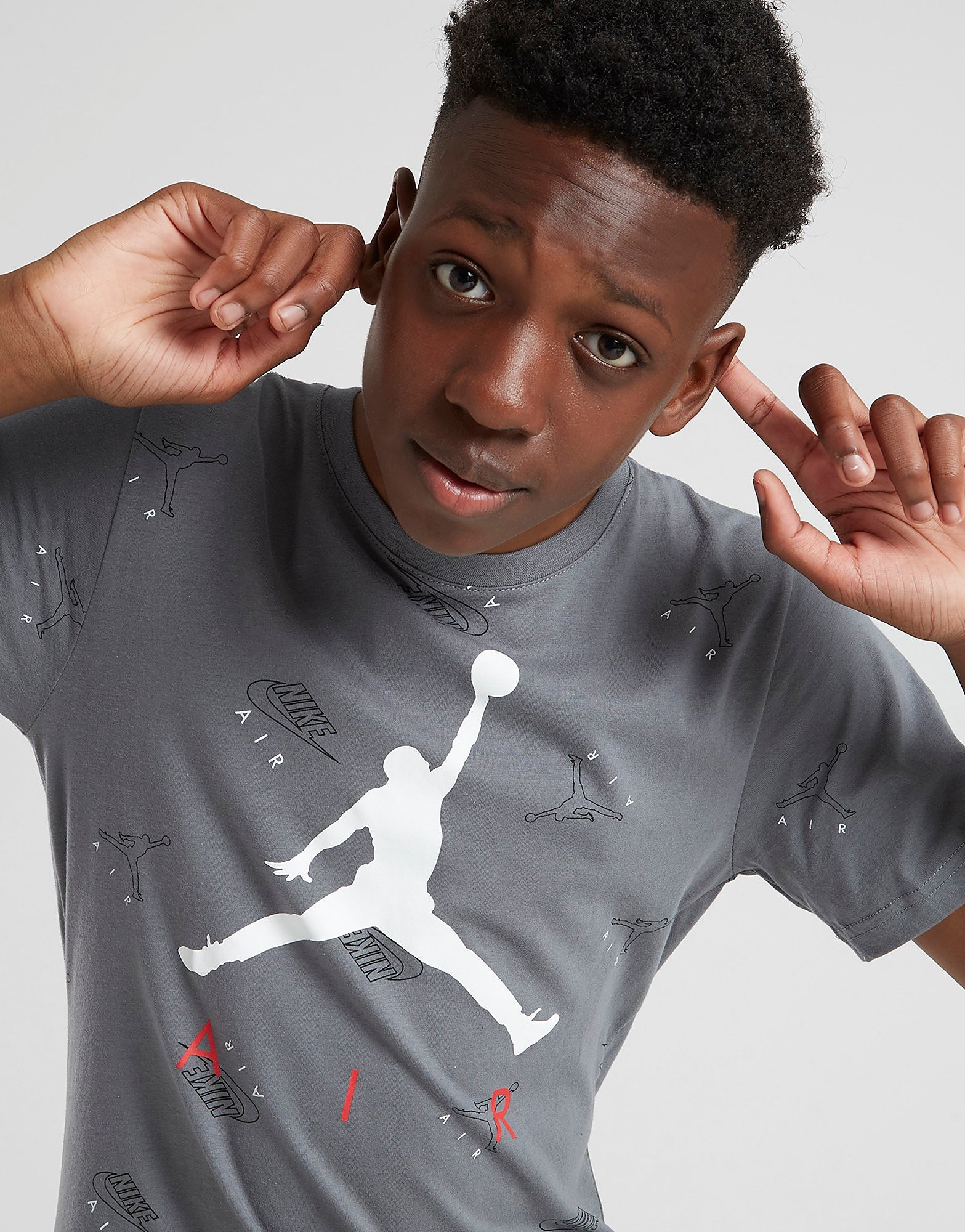 

Jordan All Over Print T-Shirt Junior - Only at JD - Grey - Kids, Grey