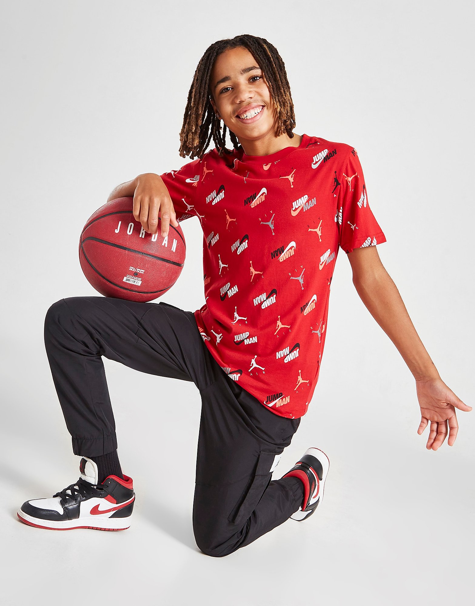 

Jordan All Over Print Jumpman T-Shirt Junior - Red - Kids, Red