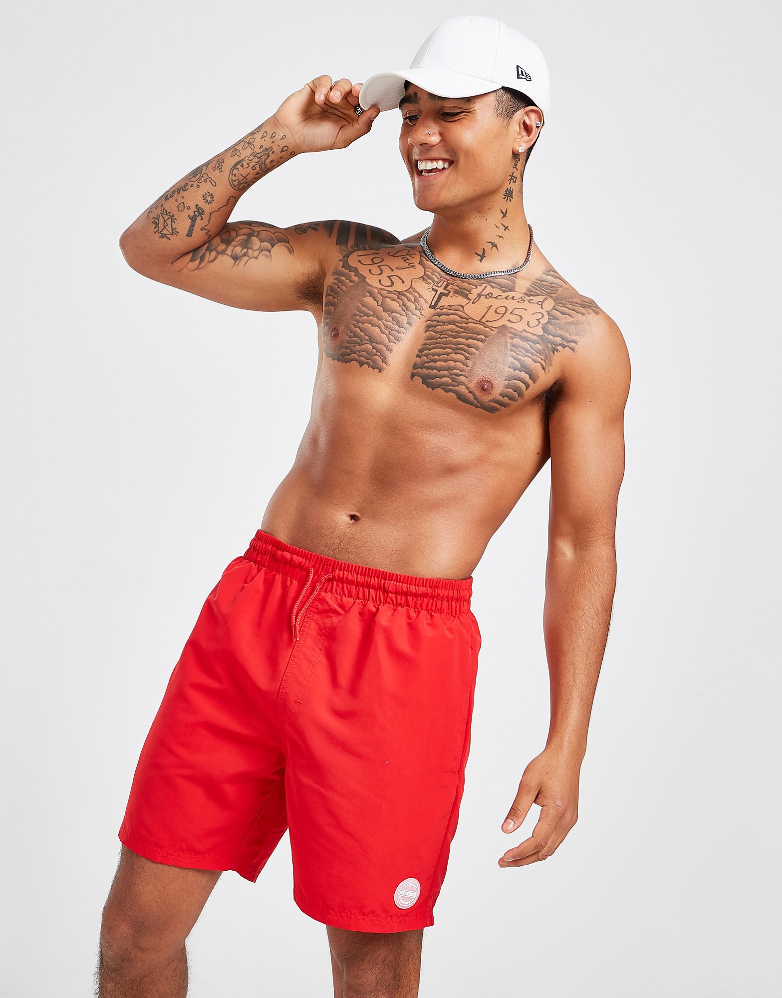 

McKenzie 2 Pack Essential Swim Shorts - Only at JD - Red - Mens, Red