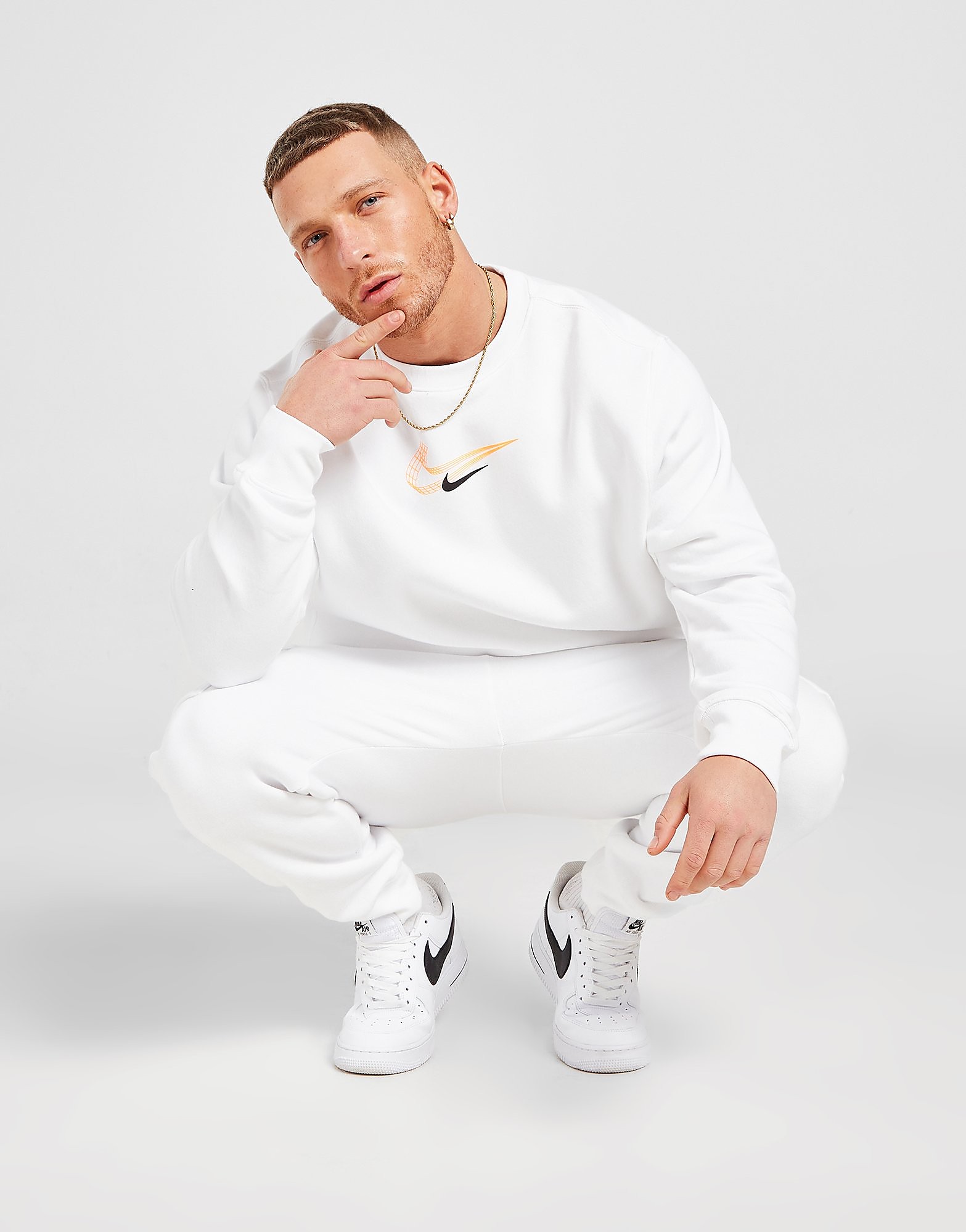 

Nike 3D Crew Sweatshirt - White - Mens, White