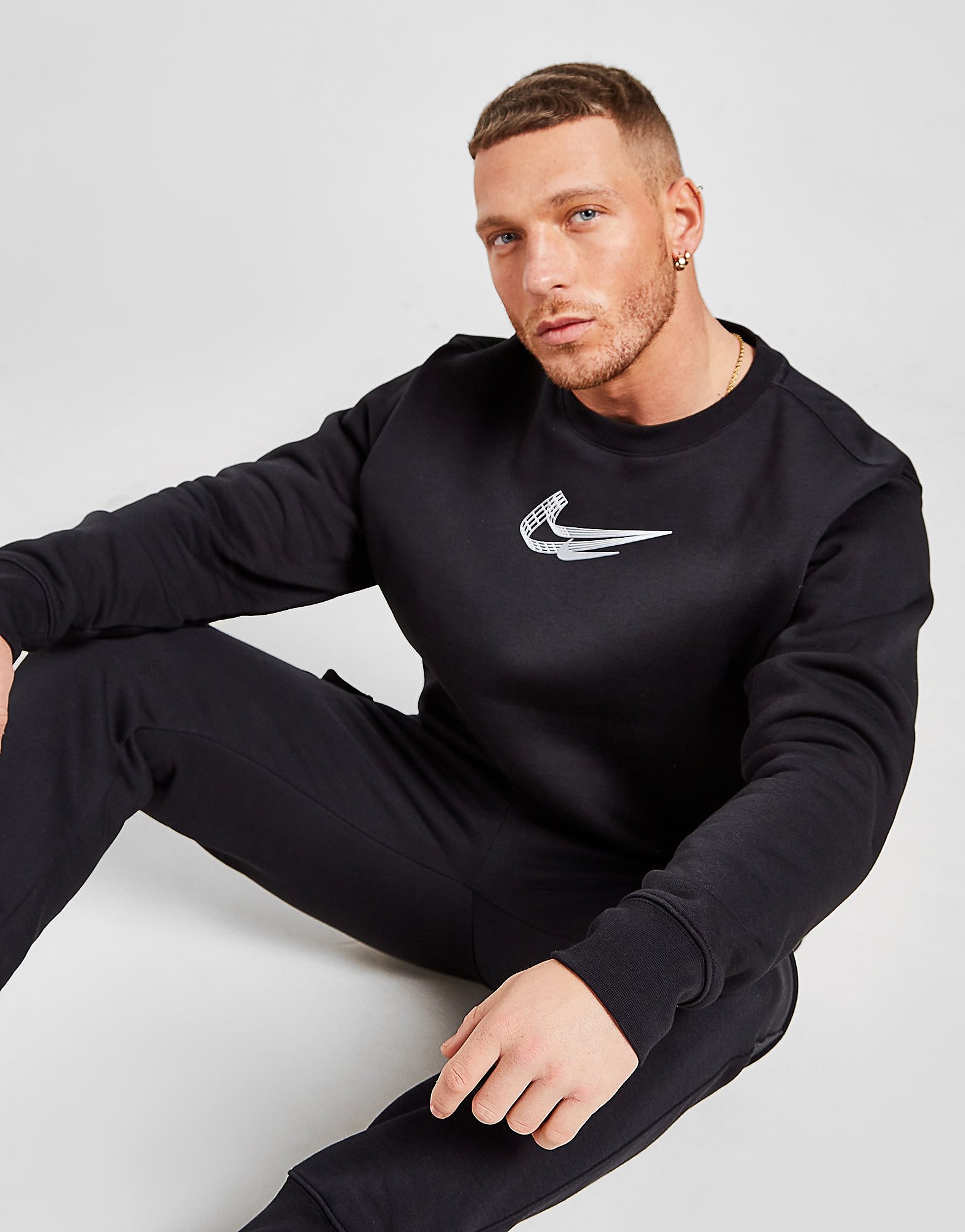 

Nike 3D Crew Sweatshirt - Black - Mens, Black