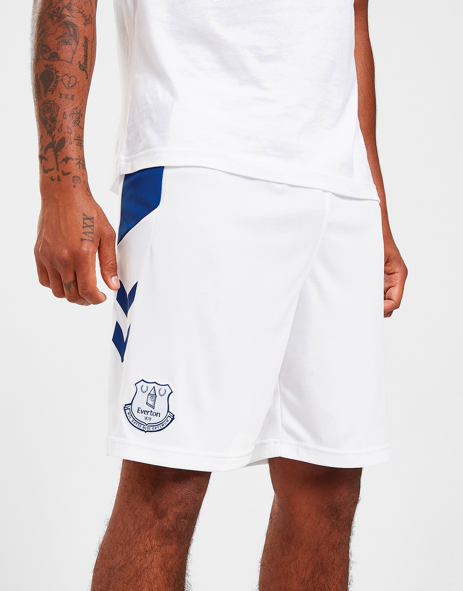 Hummel Calções do Equipamento Principal Everton FC 2022/23 - Branco - Mens, Branco