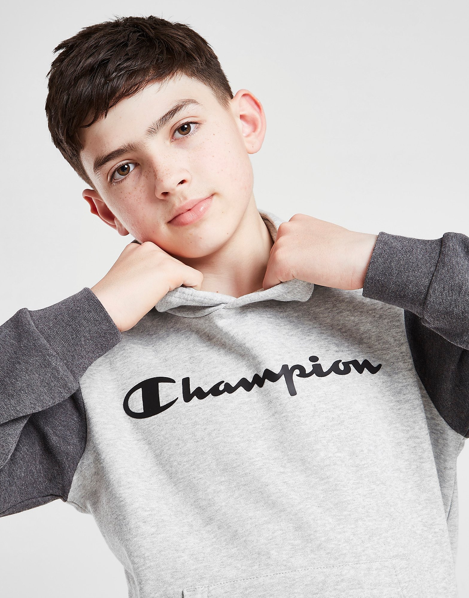 

Champion Colour Block Tape Overhead Hoodie Junior - Only at JD - Grey - Kids, Grey