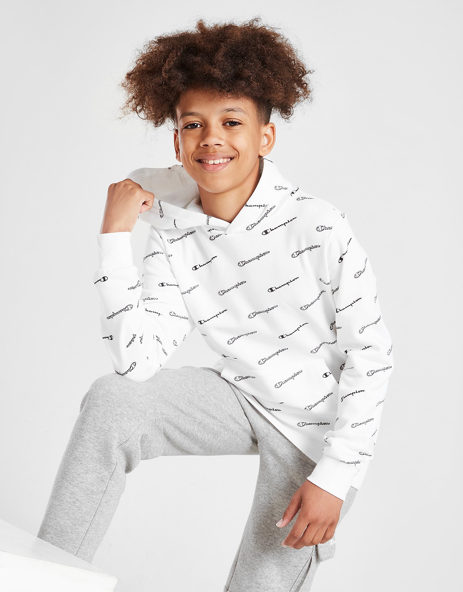 

Champion All Over Print Hoodie Junior - Only at JD - White - Kids, White