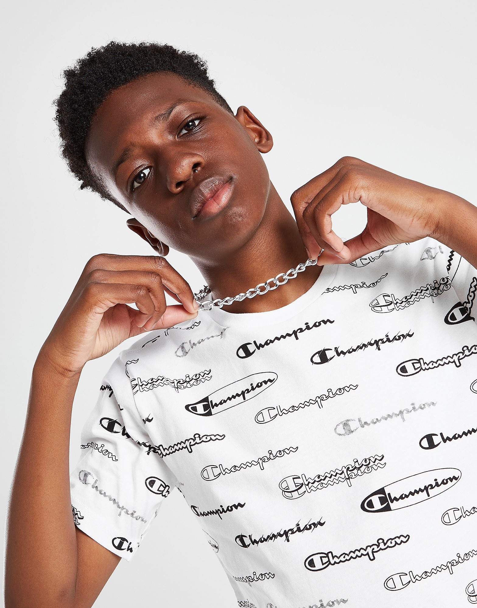 

Champion Oval All Over Print T-Shirt Junior - White - Kids, White