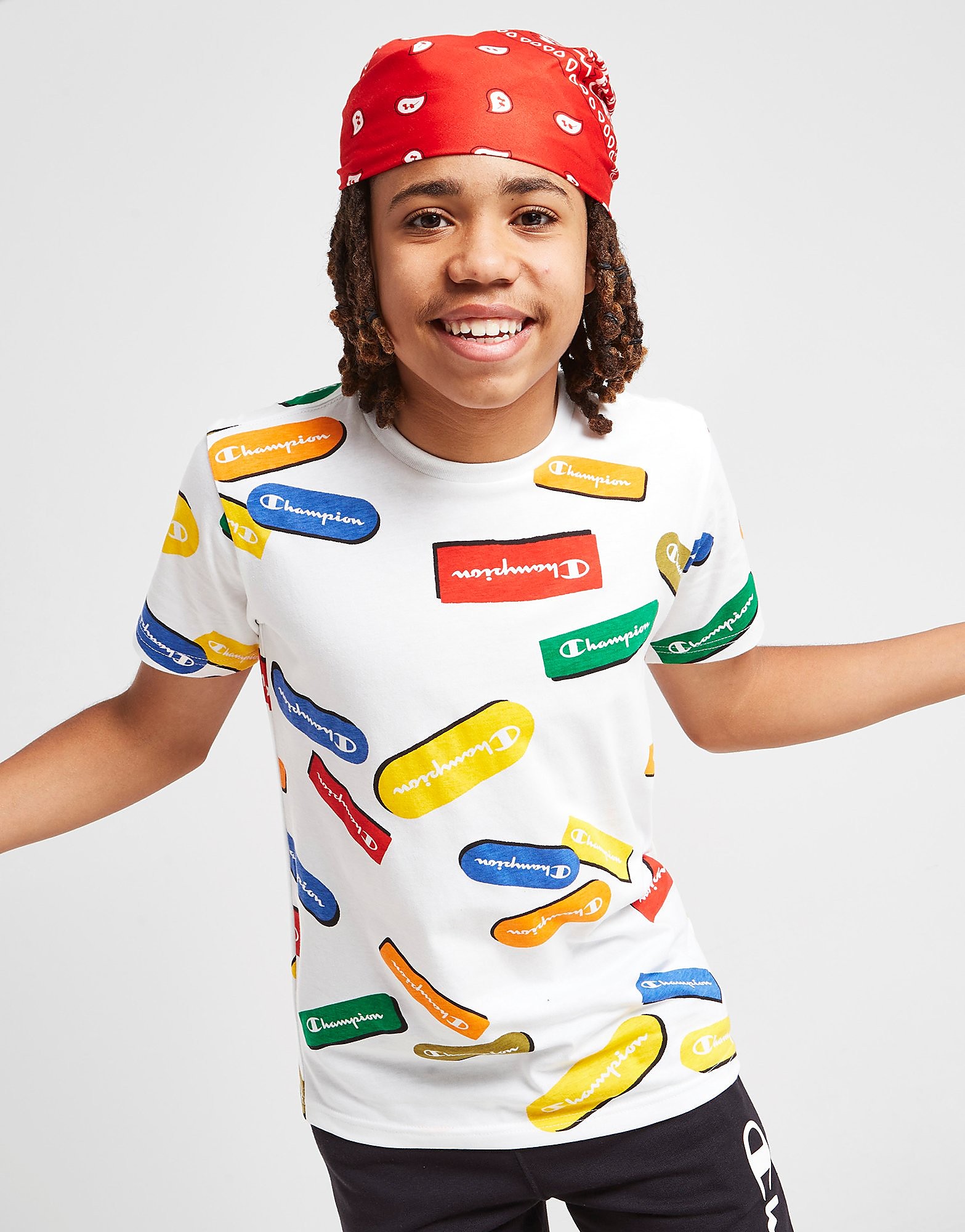 

Champion Badge All Over Print T-Shirt Junior - White - Kids, White