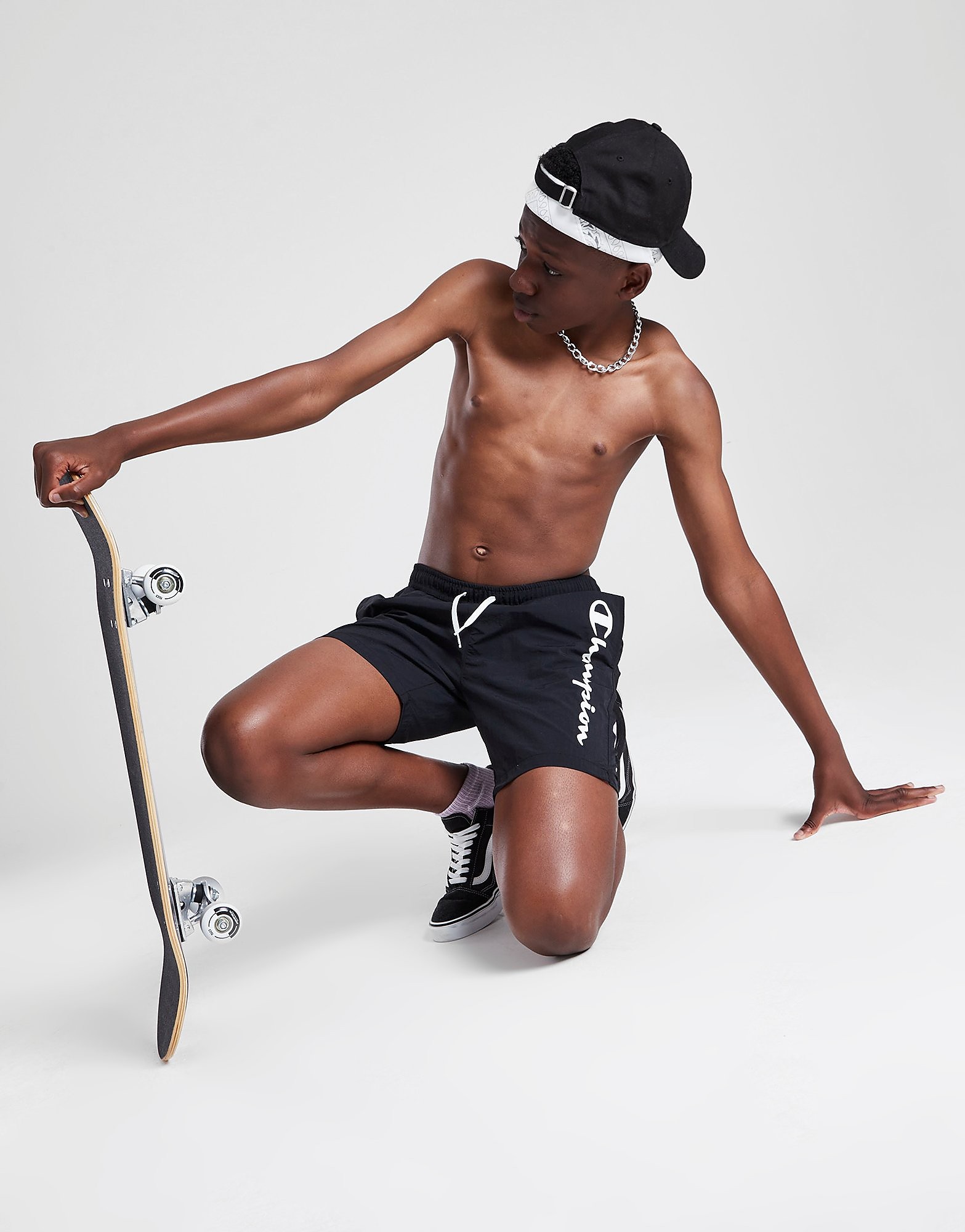 

Champion Logo Swim Shorts Junior - Black - Kids, Black