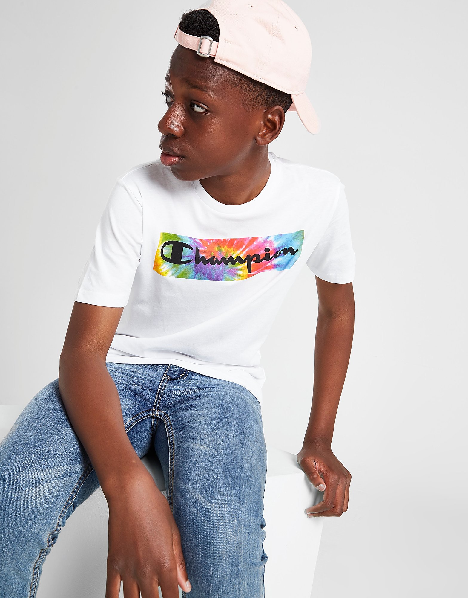 Champion Tie Dye Infill T-Shirt Junior - White - Kids, White