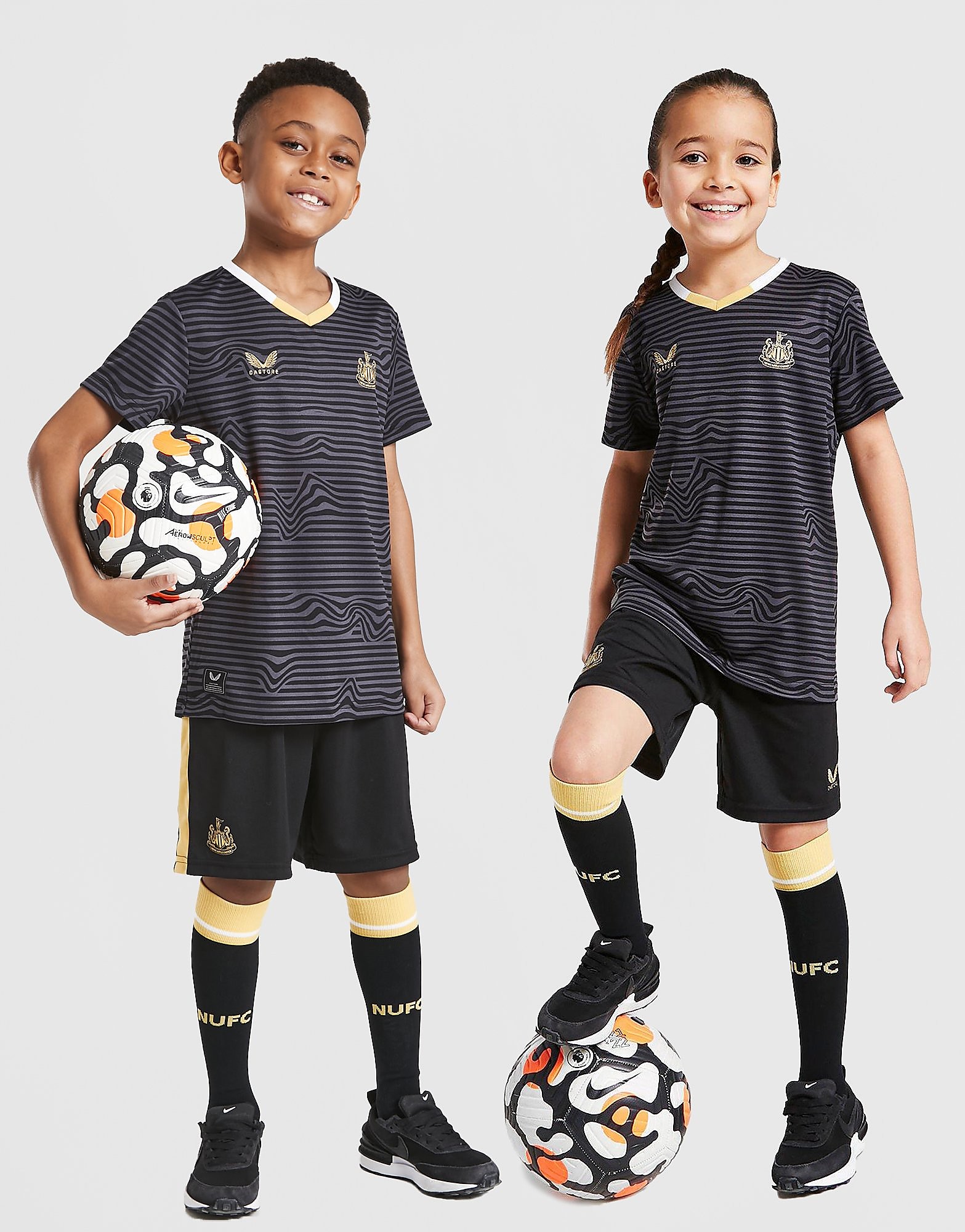 Castore Newcastle United FC 2021/22 Away Kit Children - Black - Kids, Black