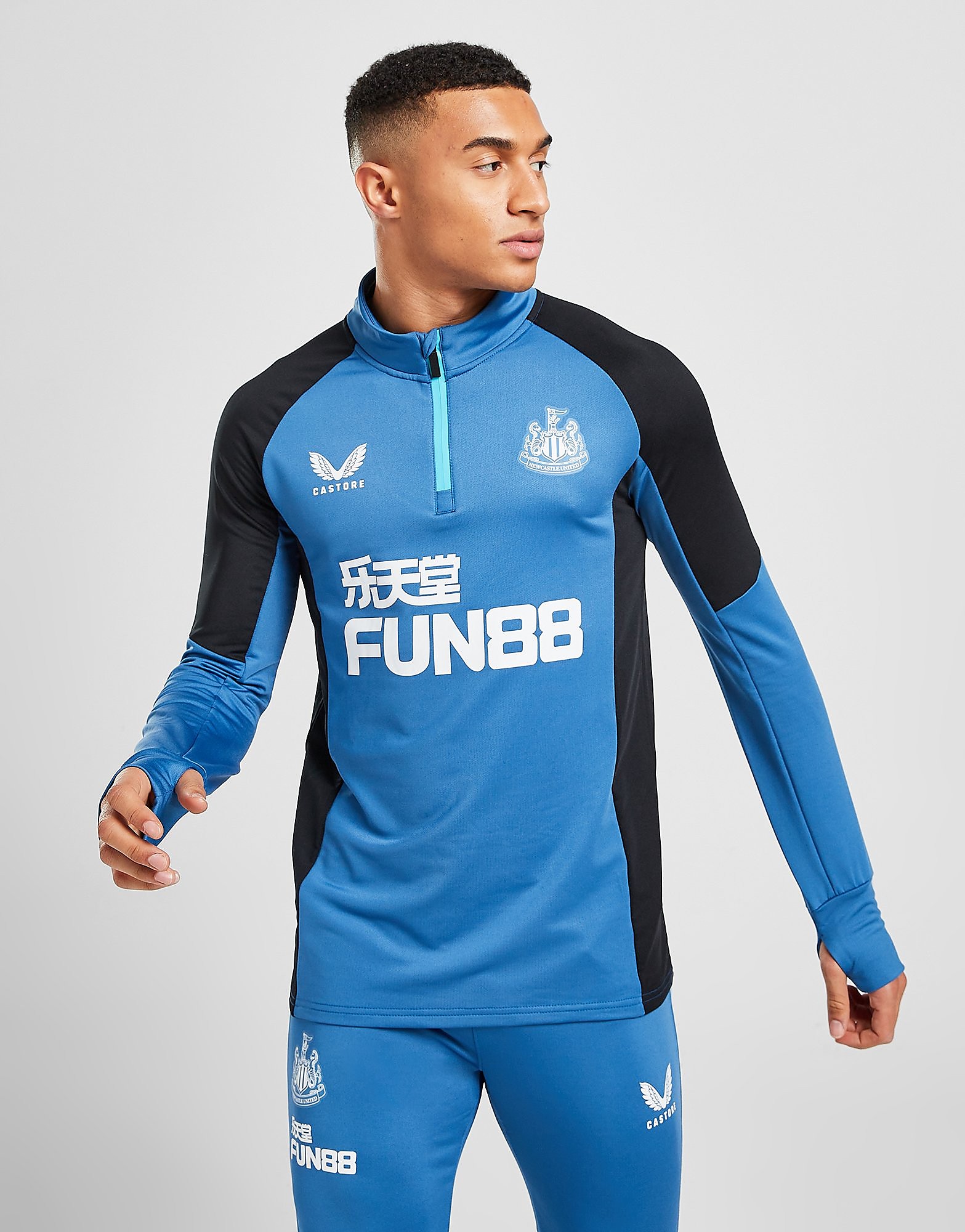 Castore Newcatle United FC 1/4 Zip Training Top - Blue - Mens, Blue
