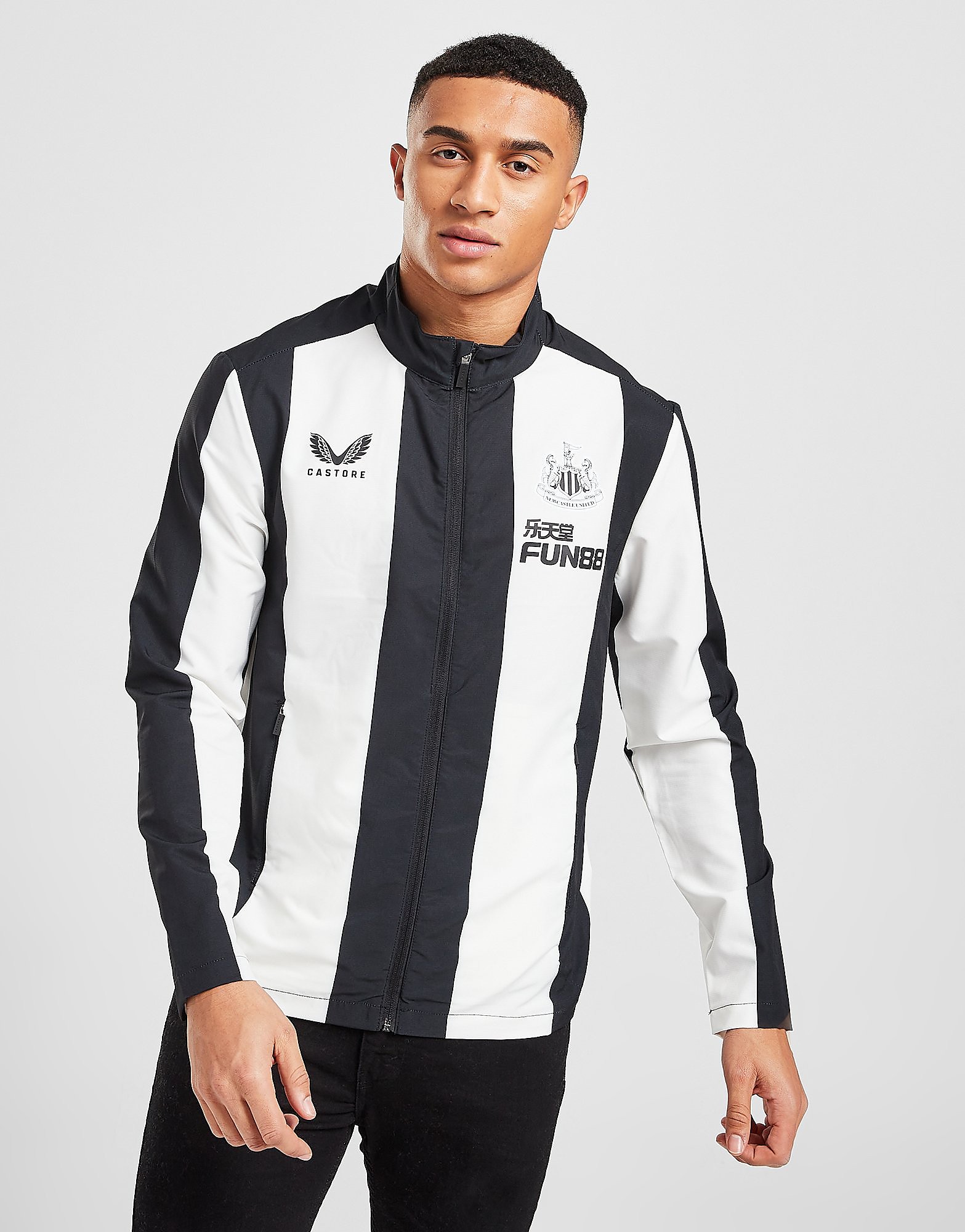Castore Newcastle United FC Anthem Jacket - White/Black - Mens, White/Black