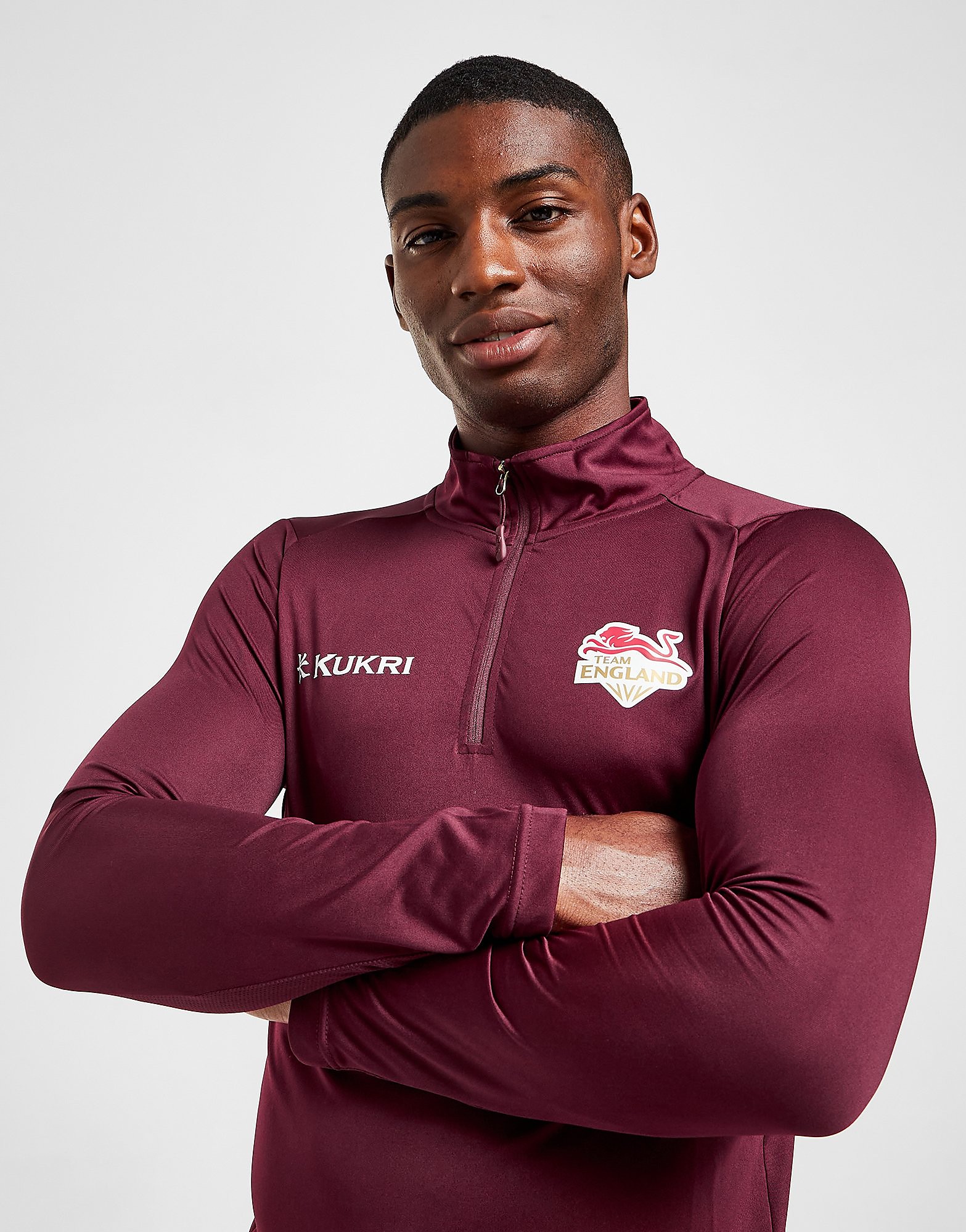 

Kukri Team England 1/4 Zip Long Sleeve Tech Top - Red - Mens, Red