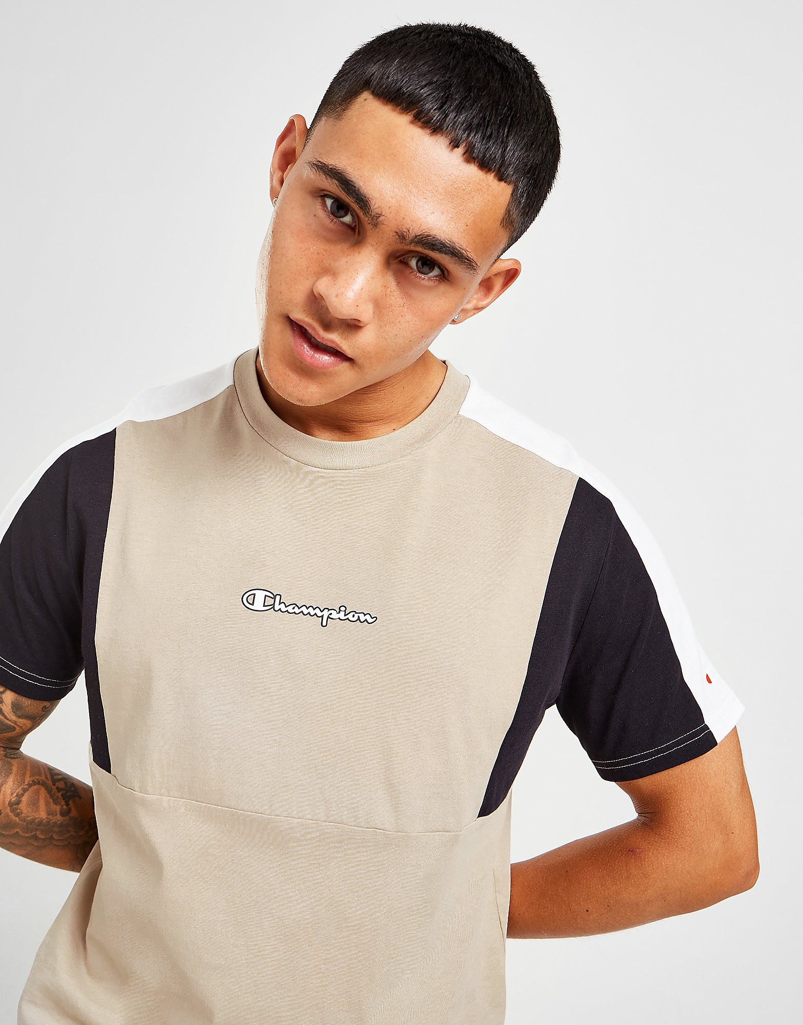 

Champion Panel T-Shirt - Only at JD - Brown/STONE/BK - Mens, Brown/STONE/BK