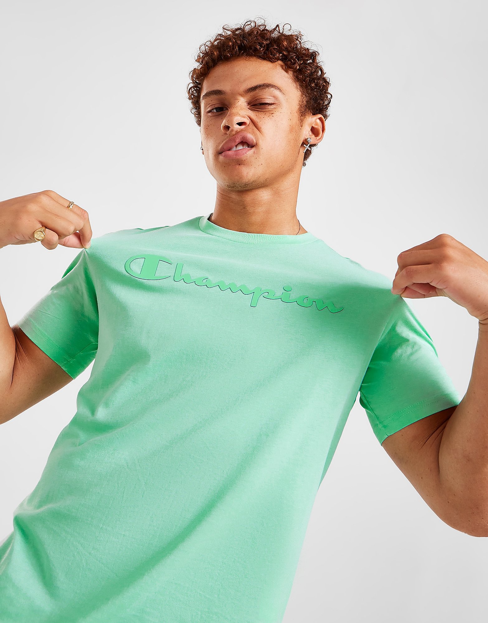 

Champion Large Logo T-Shirt - Green/MINT - Mens, Green/MINT