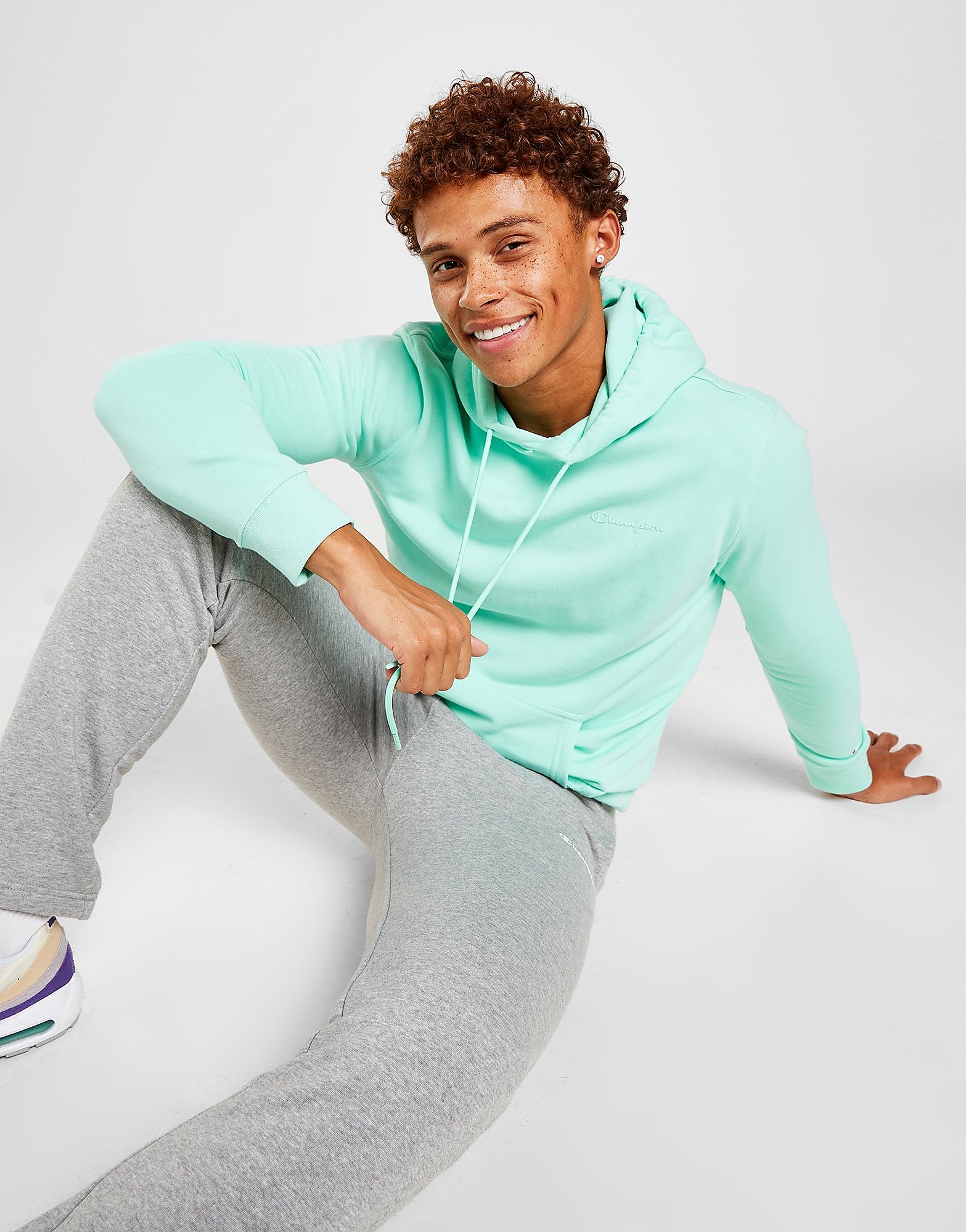 

Champion Small Logo Overhead Hoodie - Green - Mens, Green